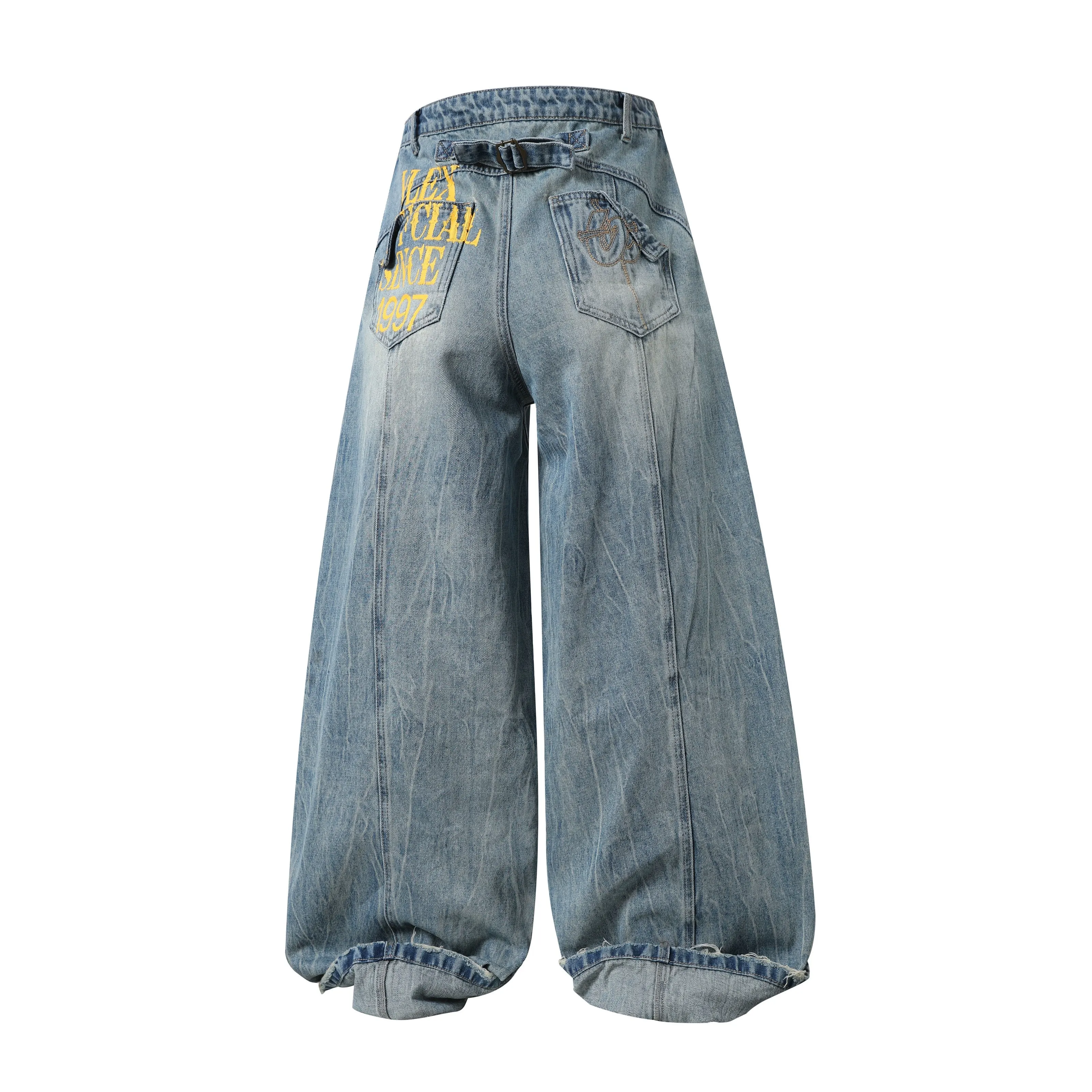 Omirad Graphic Wide-Leg Denim Pants sold by Omirad product image thumbnail 3