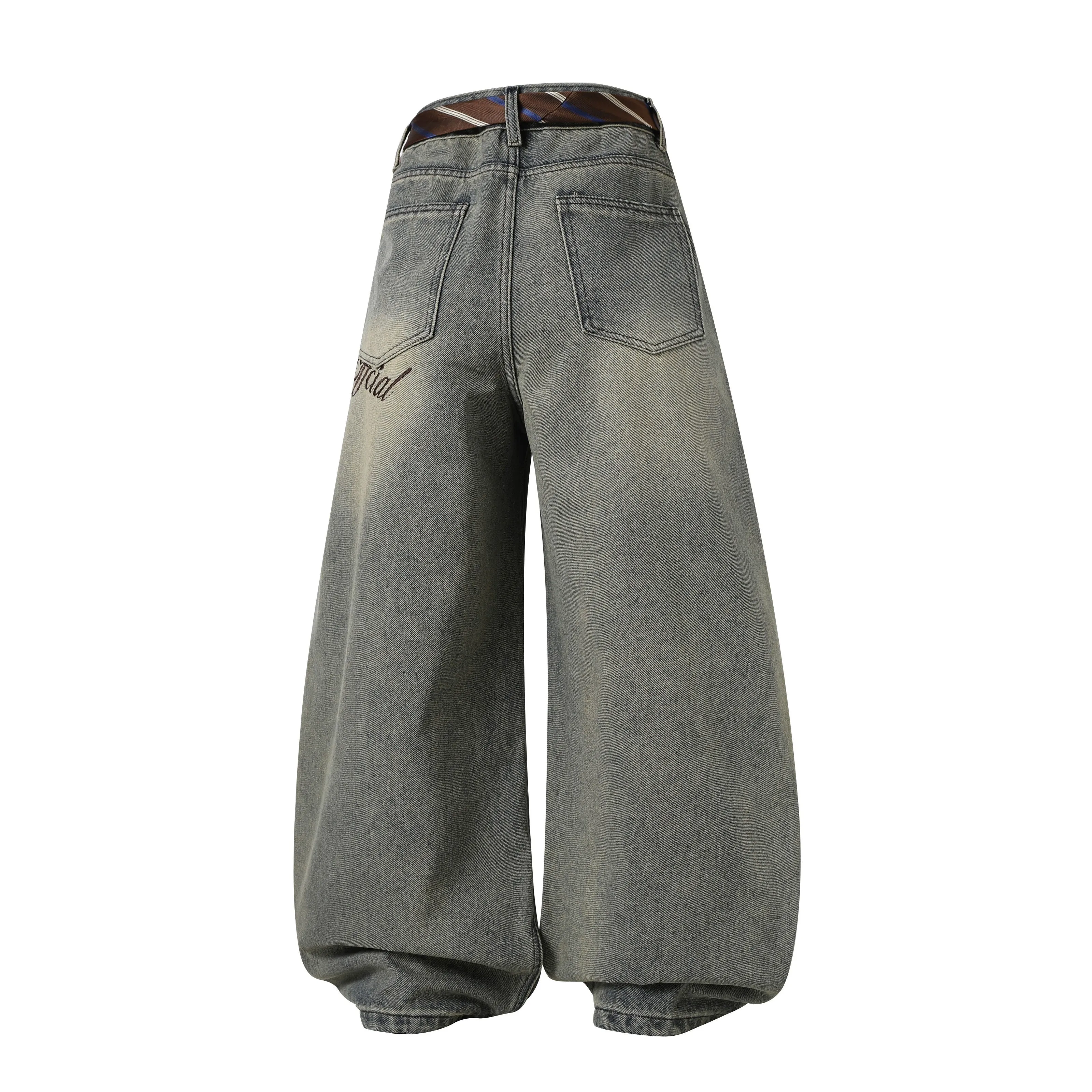Omirad Tie-Waist Wide-Leg Denim Pants sold by Omirad product image thumbnail 3
