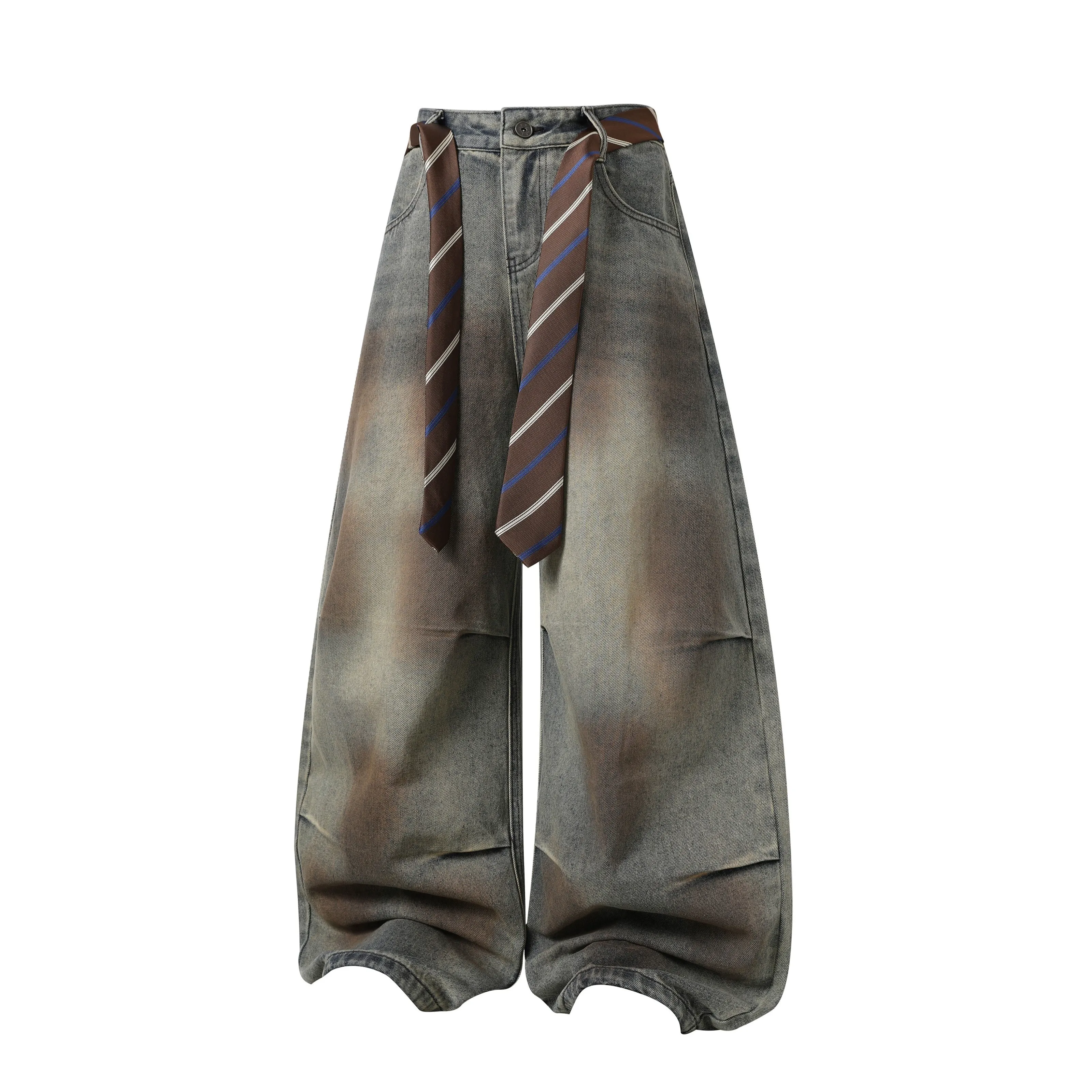 Omirad Tie-Waist Wide-Leg Denim Pants sold by Omirad product image thumbnail 2