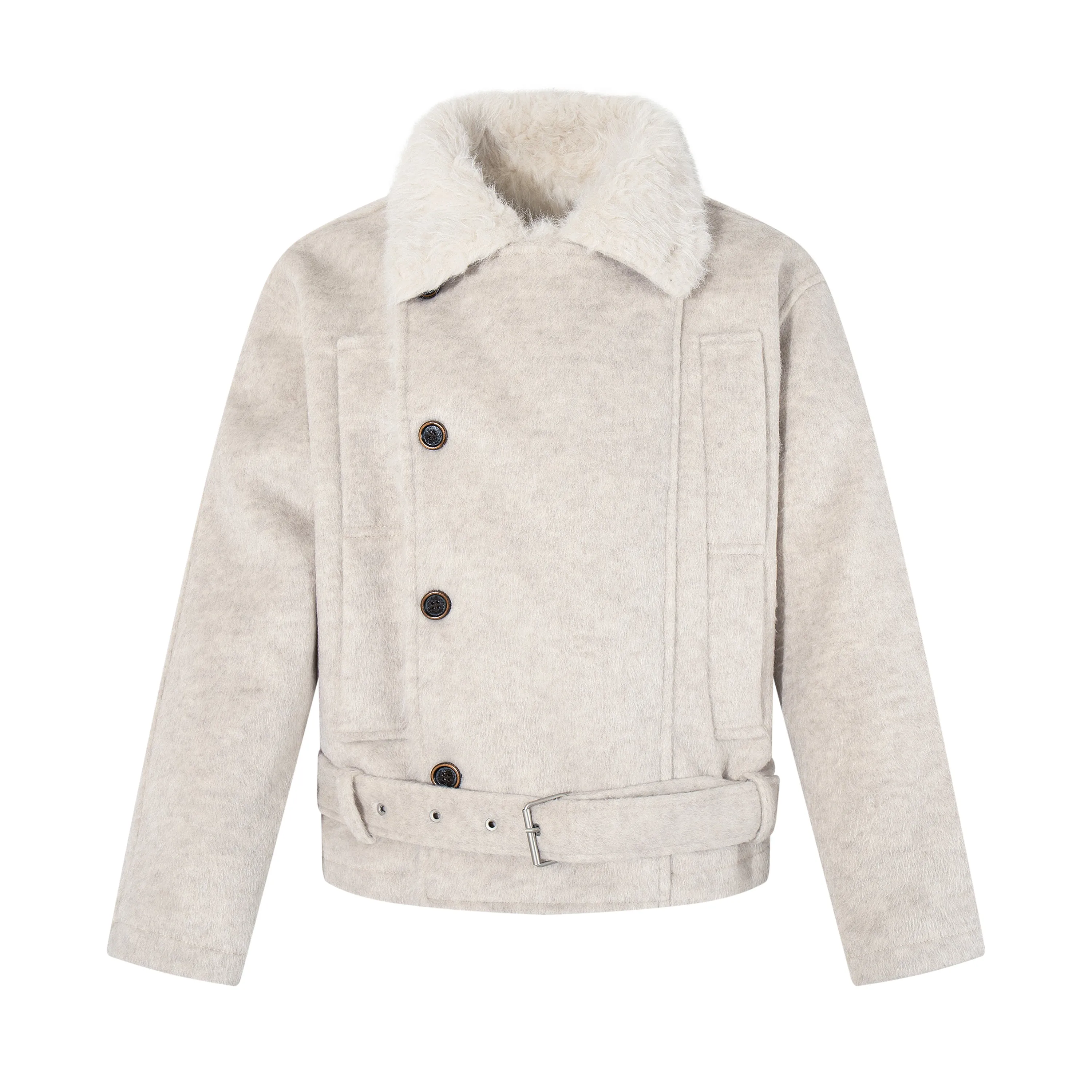 Omirad Fur-Collar Belted Jacket sold by Omirad product image thumbnail 2