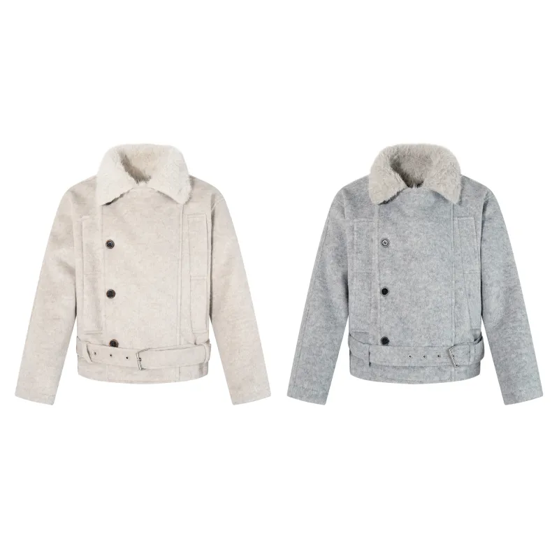 Omirad Fur-Collar Belted Jacket made by Omirad