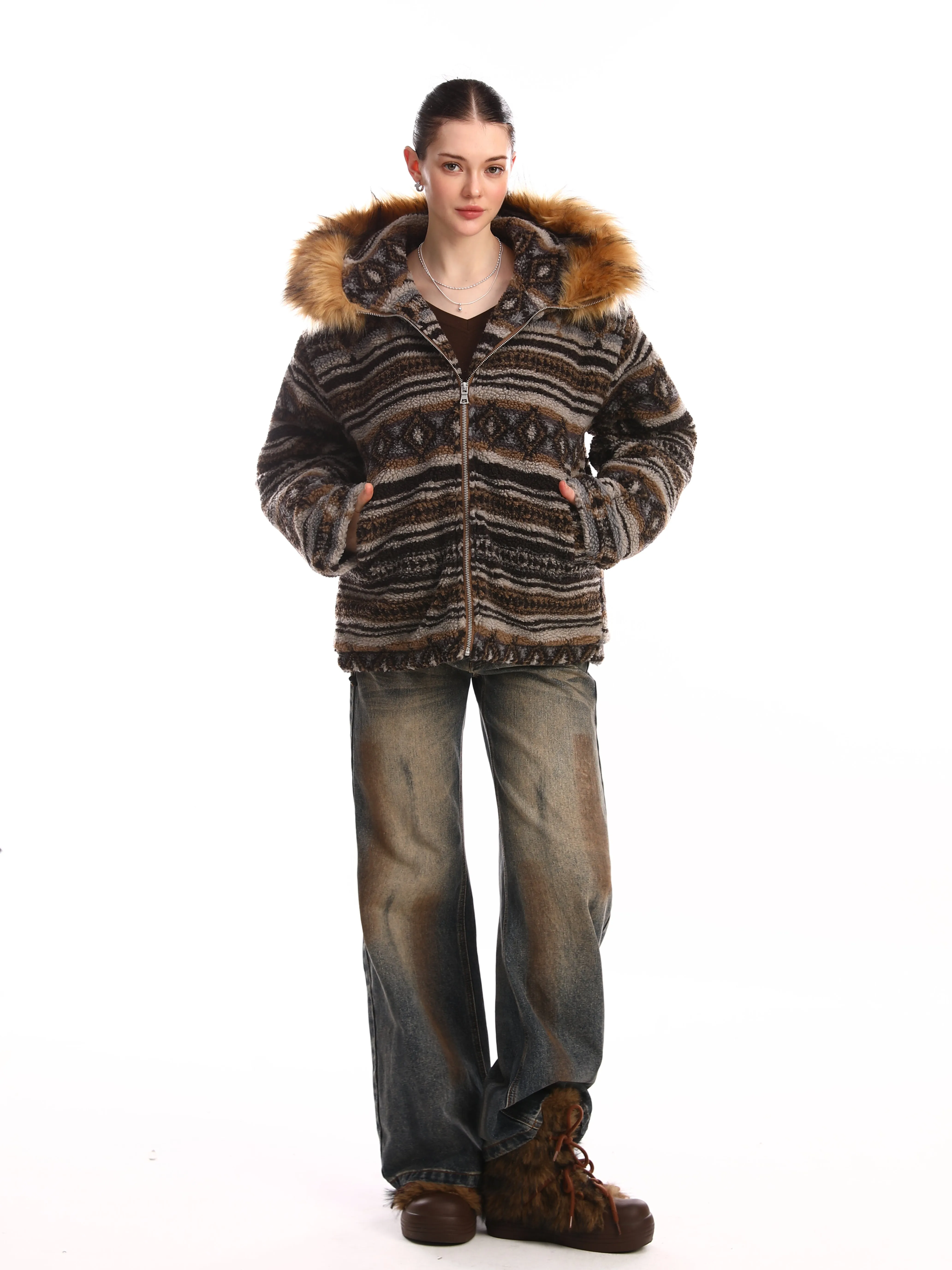 Omirad Nordic Fur-Trim Performance Zip Jacket sold by Omirad product image thumbnail 5
