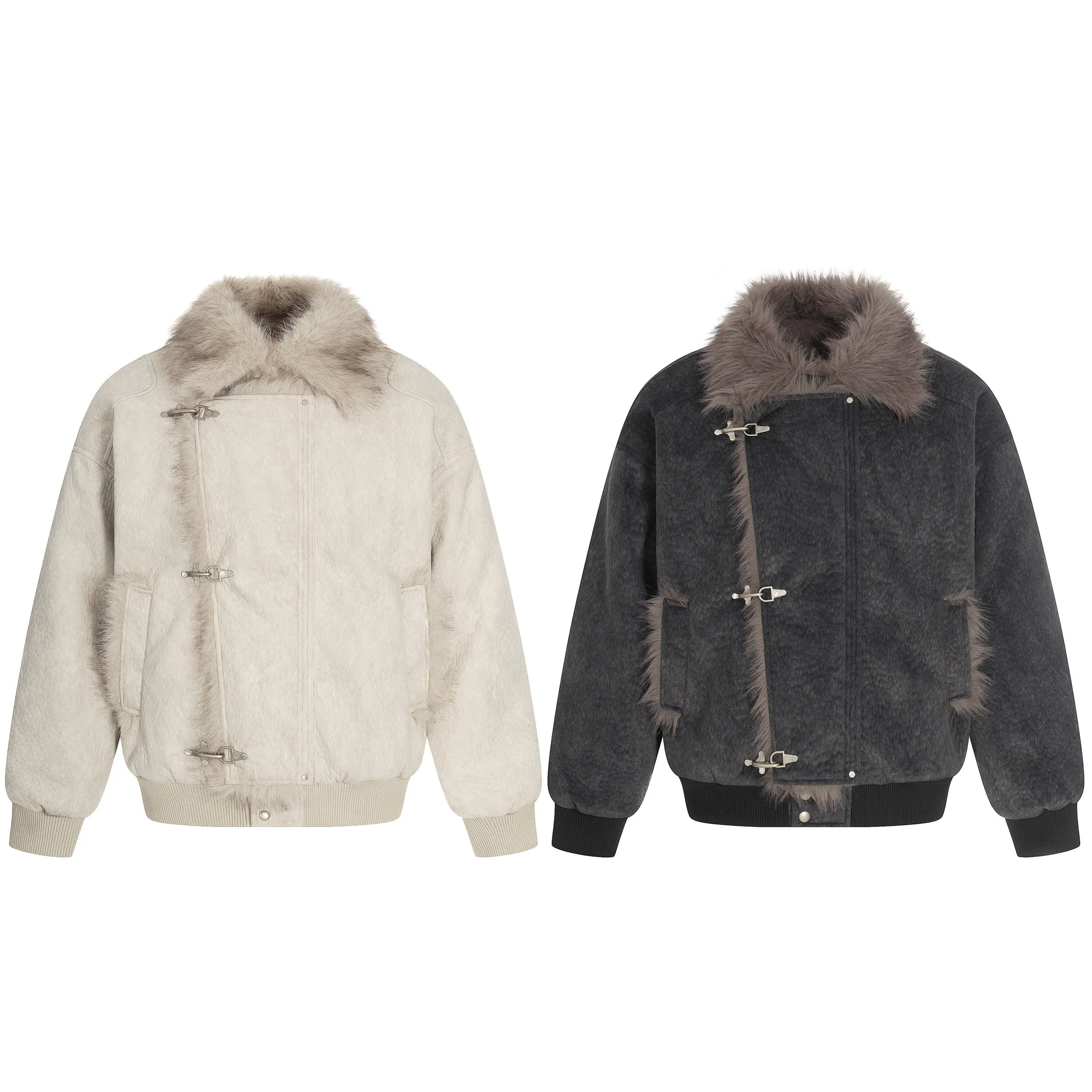 Omirad Fur-Trim Toggle Jacket sold by Omirad