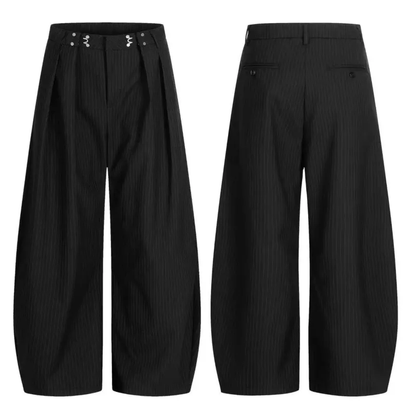 Omirad Pinstripe Wide-Leg Suit Pants made by Omirad