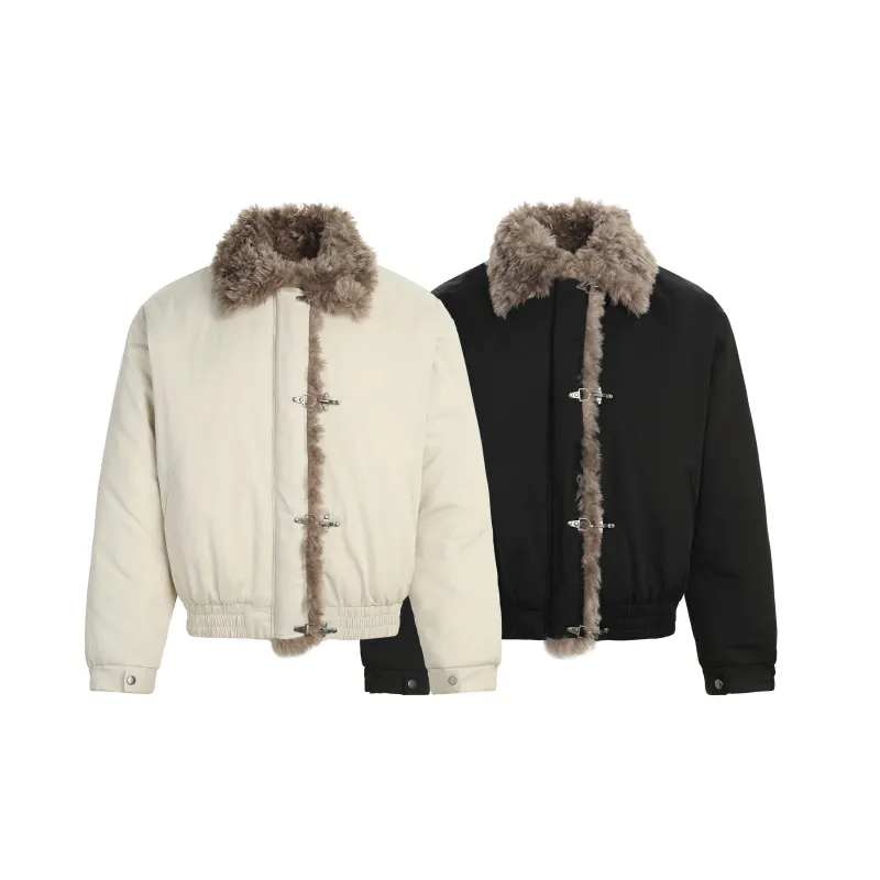 Omirad Faux-Fur Trim Bomber Jacket made by Omirad