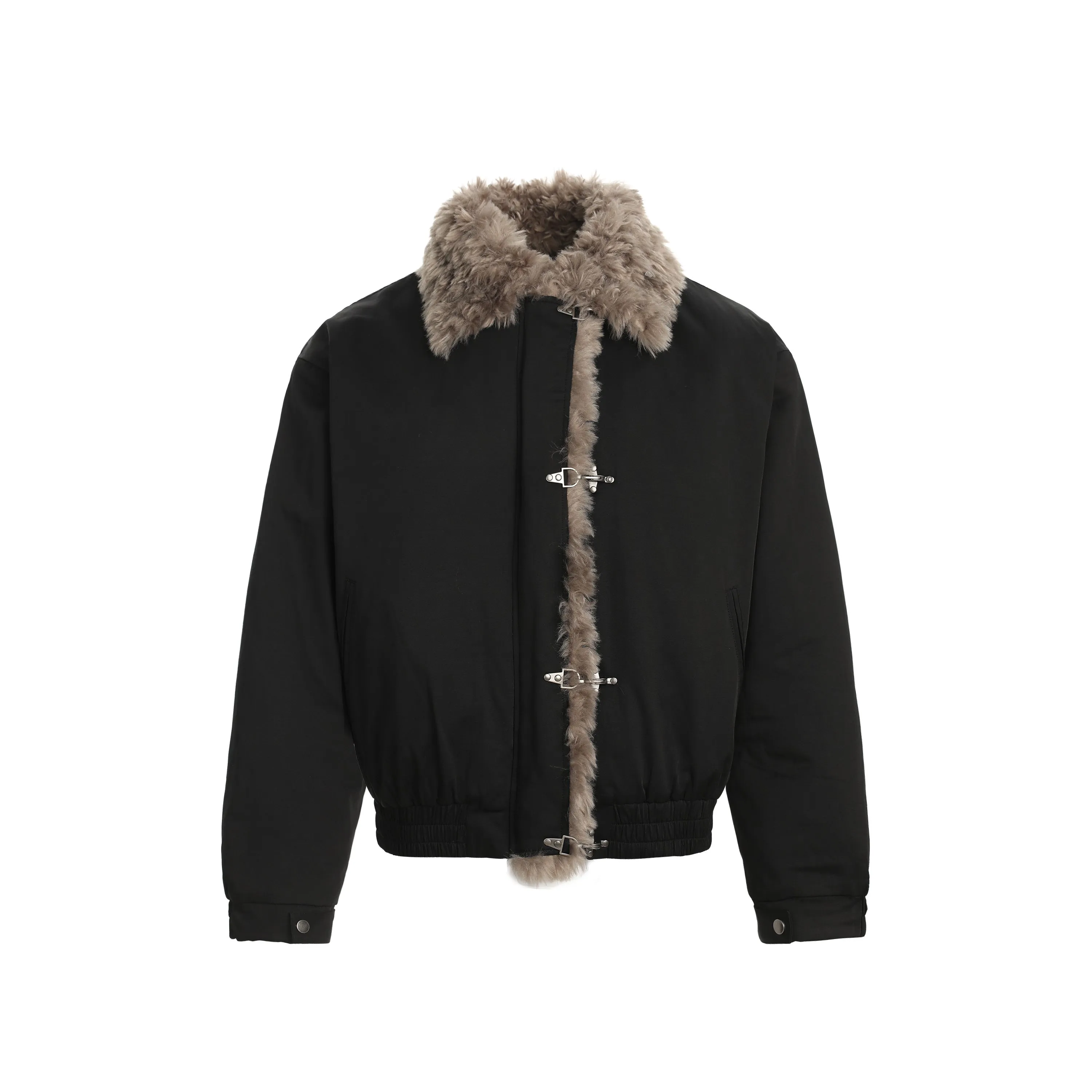 Omirad Faux-Fur Trim Bomber Jacket sold by Omirad product image thumbnail 4