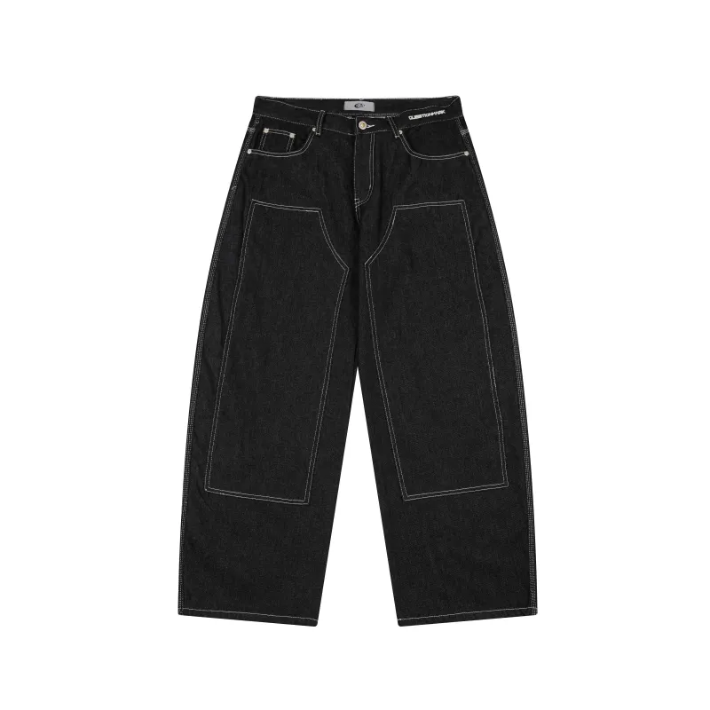 Omirad Panel-Stitch Wide-Leg Denim Pants made by Omirad