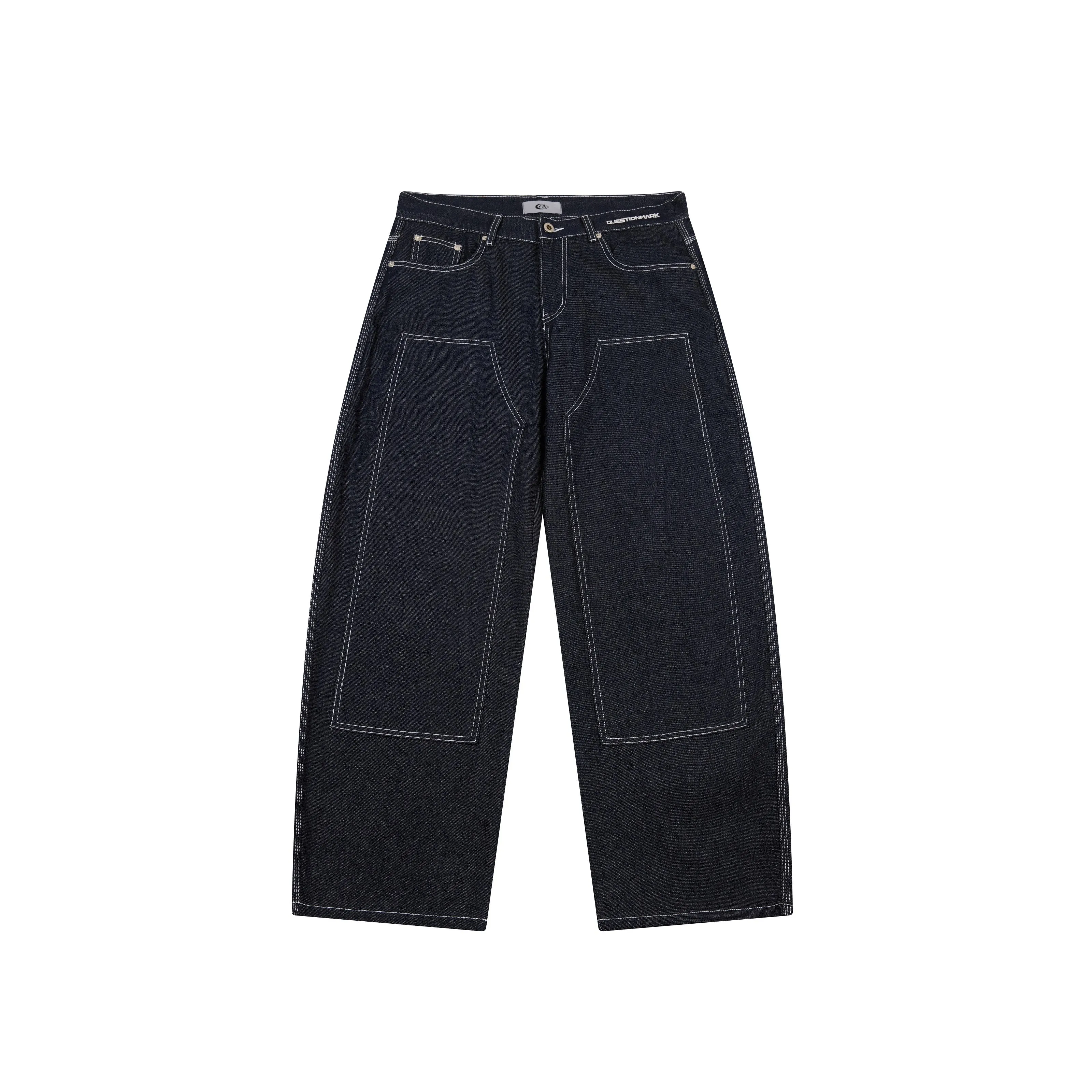 Omirad Panel-Stitch Wide-Leg Denim Pants sold by Omirad