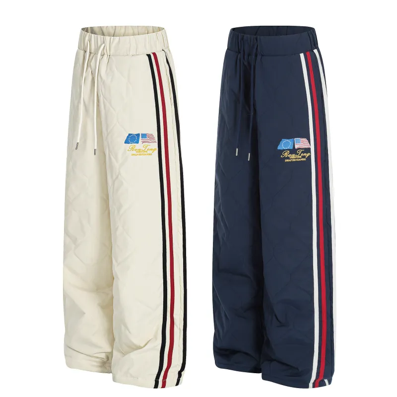 Omirad Quilted Track Wide-Leg Pants made by Omirad