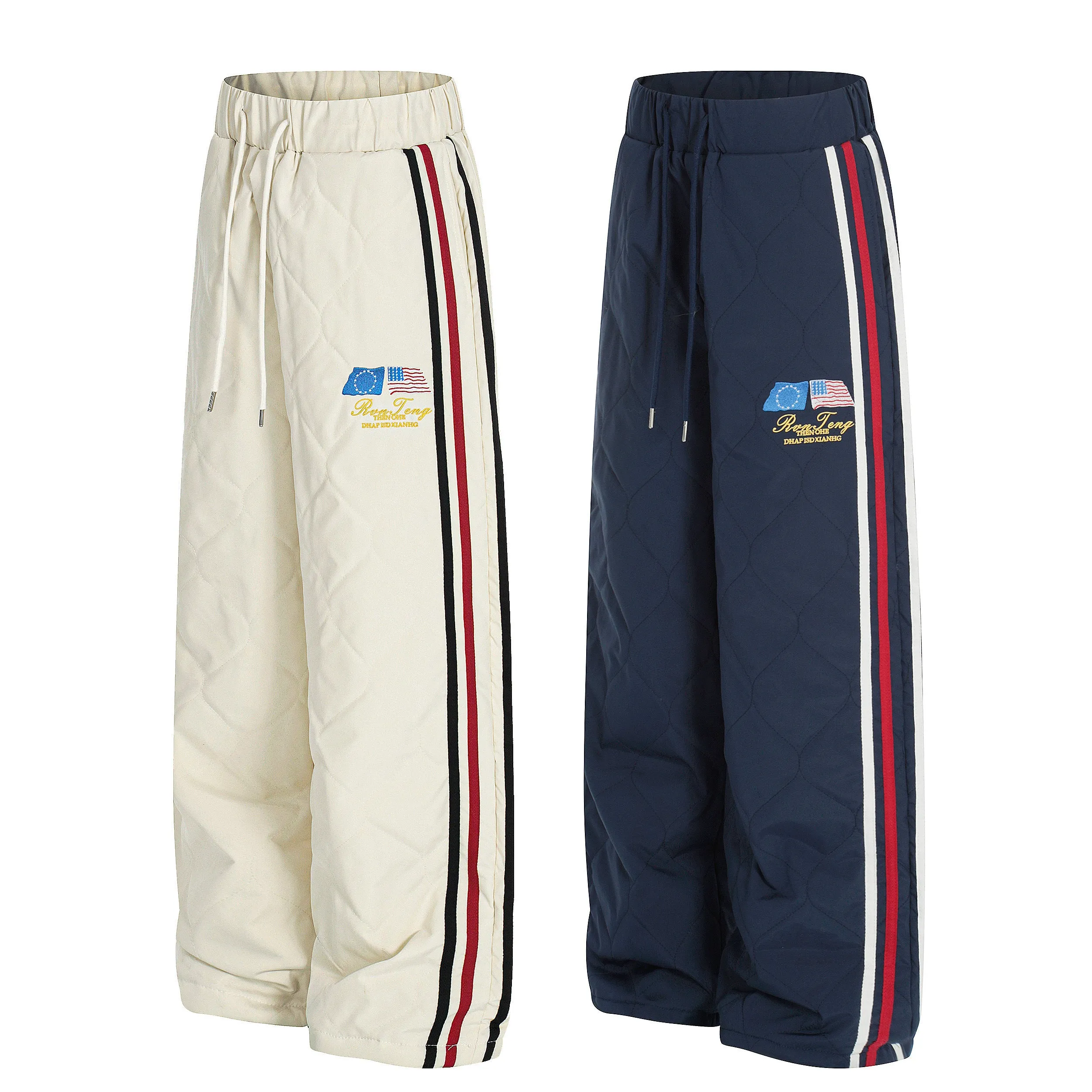 Omirad Quilted Track Wide-Leg Pants sold by Omirad