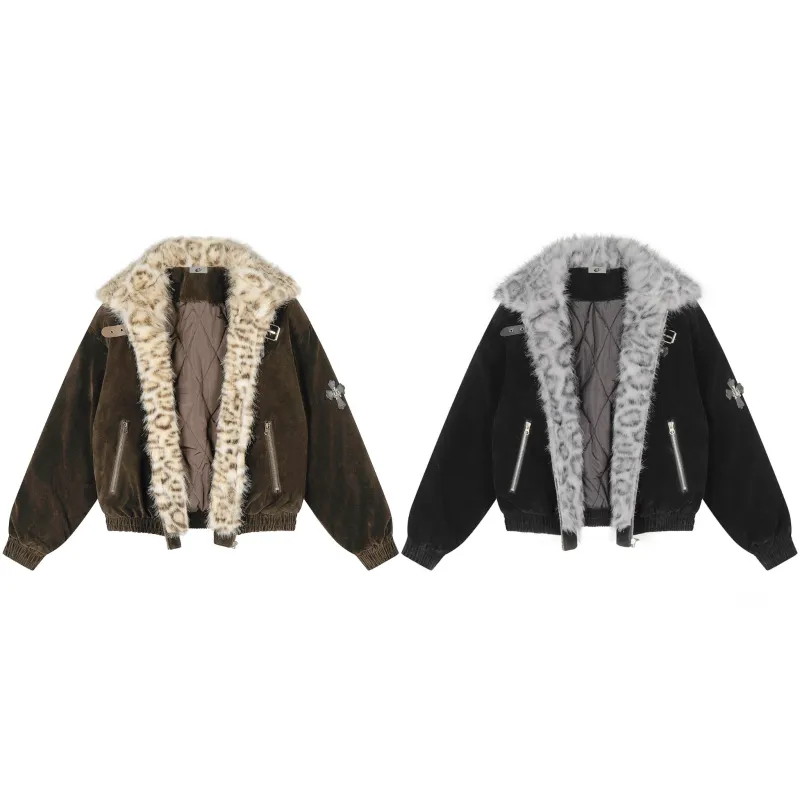 Omirad Faux Fur Collar Suede-Texture Jacket made by Omirad