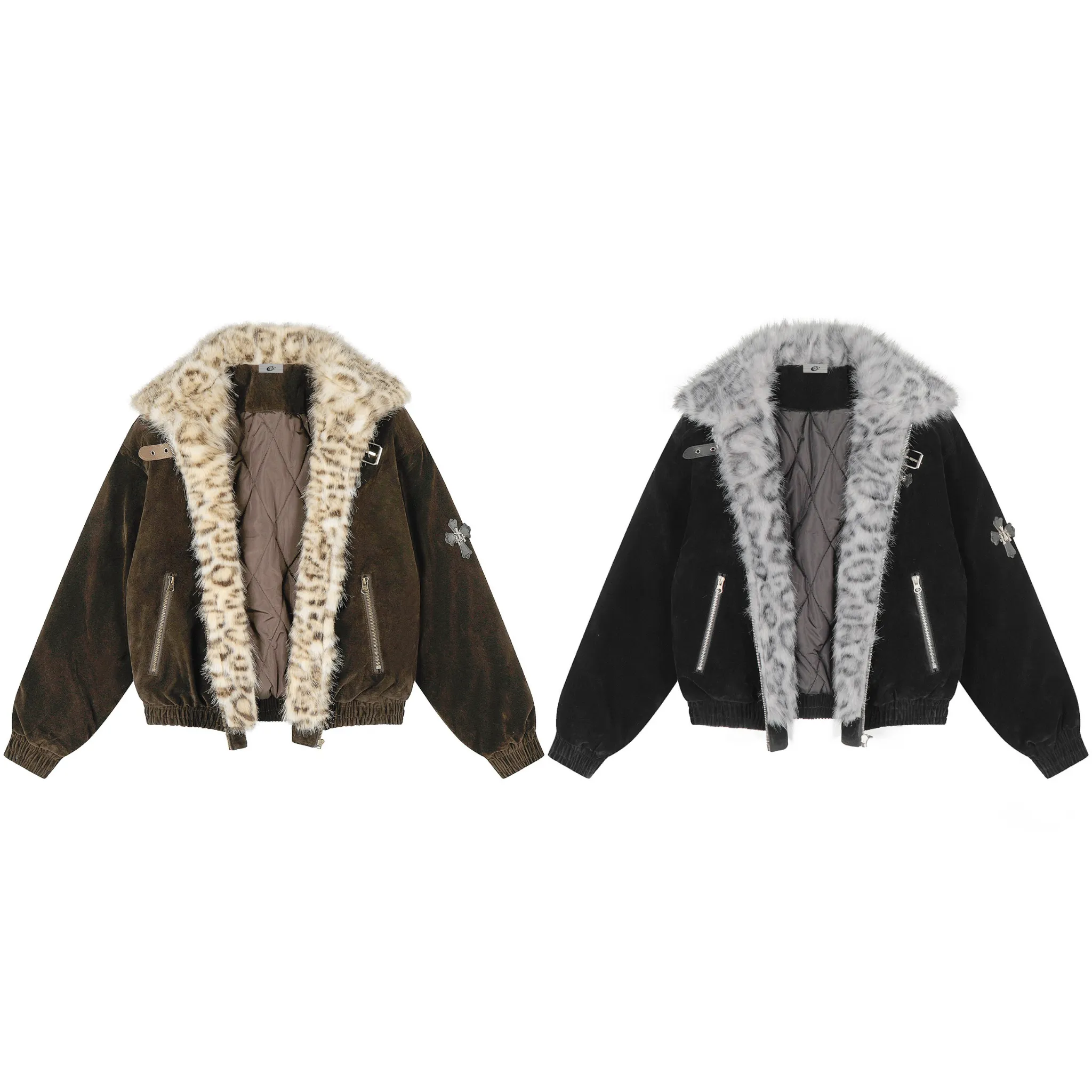 Omirad Faux Fur Collar Suede-Texture Jacket sold by Omirad