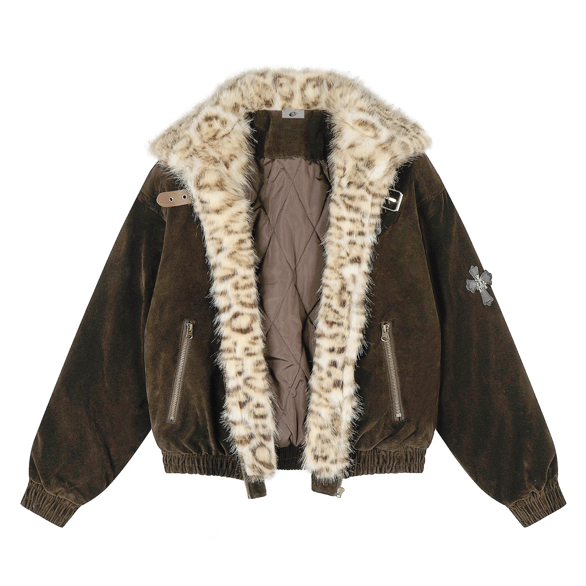 Omirad Faux Fur Collar Suede-Texture Jacket sold by Omirad product image thumbnail 3