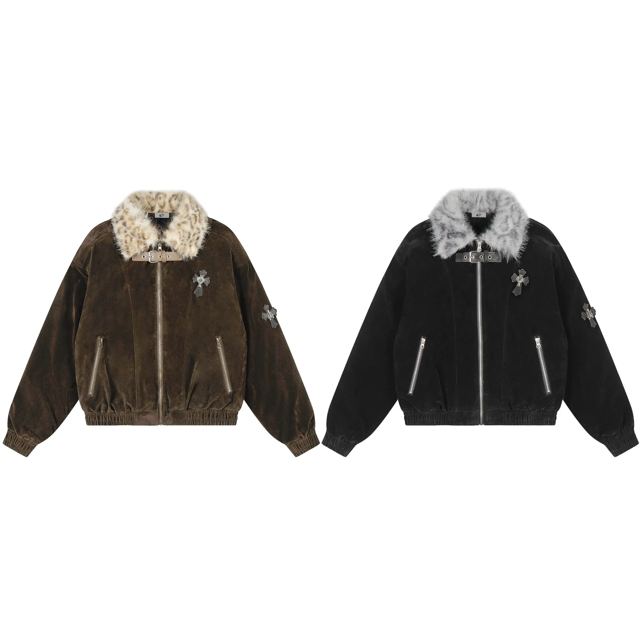 Omirad Faux Fur Collar Suede-Texture Jacket sold by Omirad product image thumbnail 2