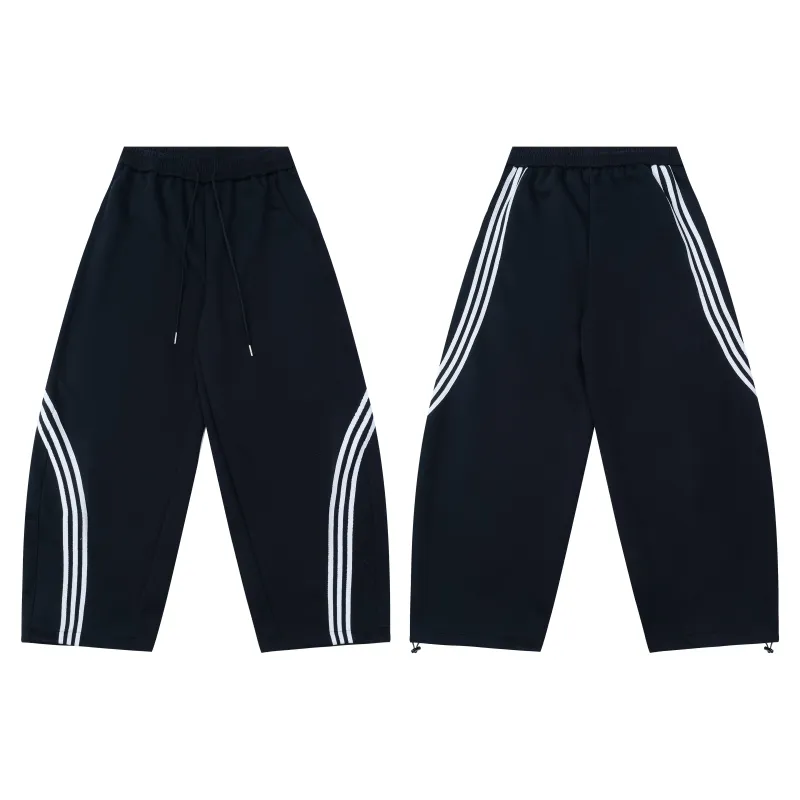 Omirad Curved Stripe Wide-Leg Track Pants made by Omirad