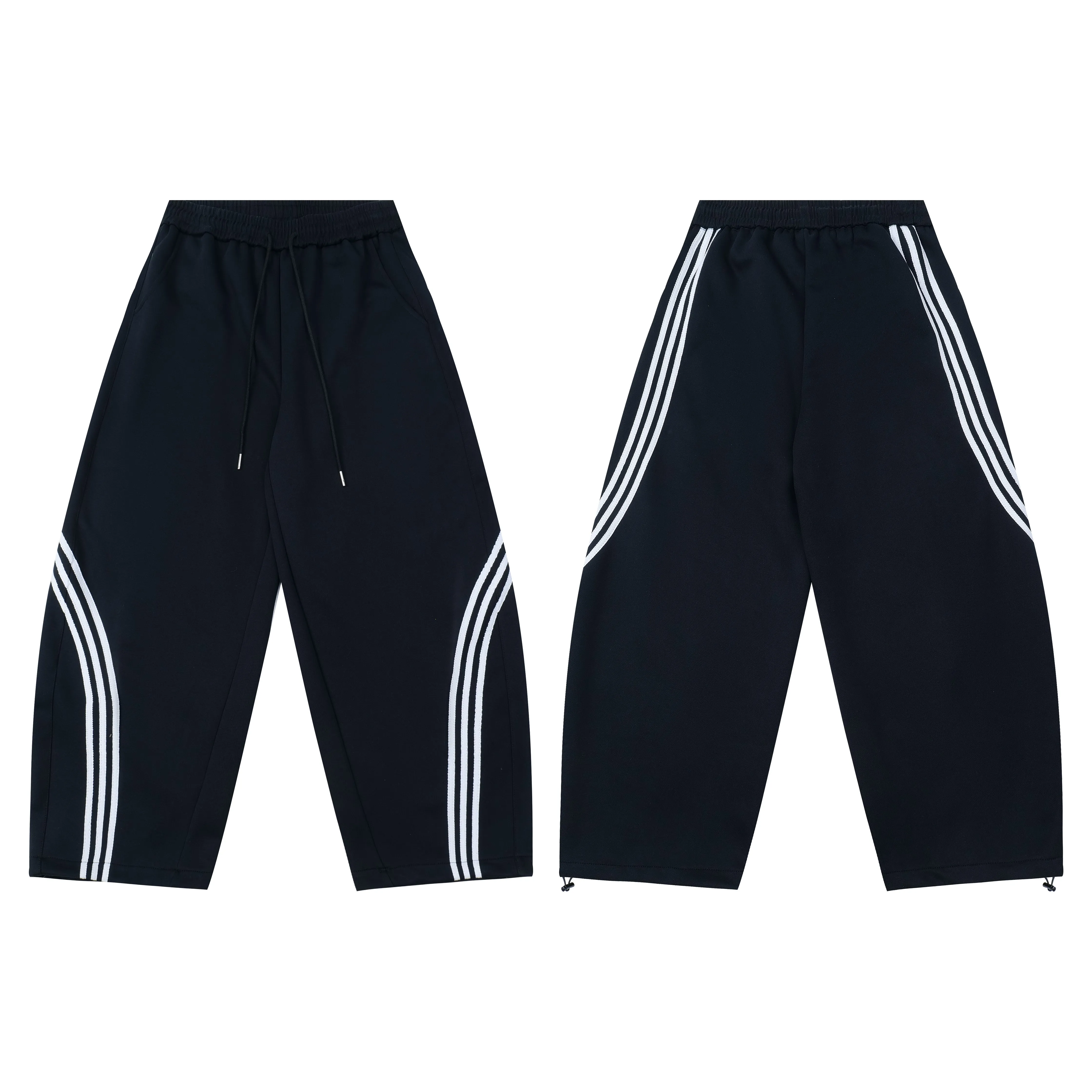 Omirad Curved Stripe Wide-Leg Track Pants sold by Omirad