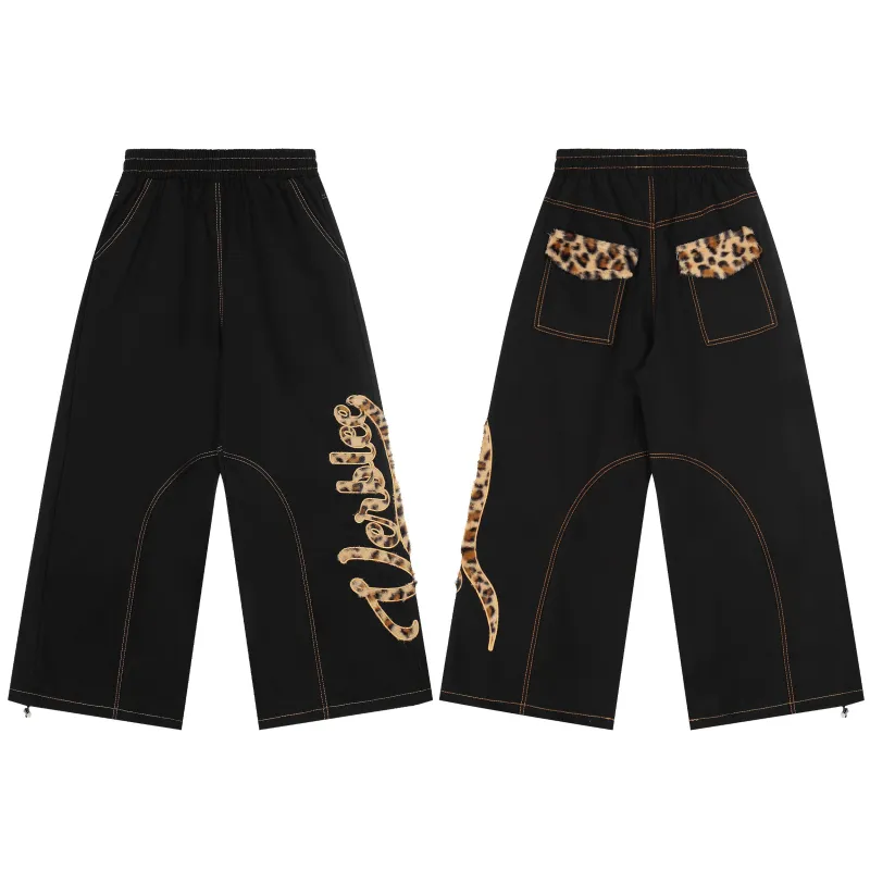 Omirad Leopard Patch Wide-Leg Pants made by Omirad