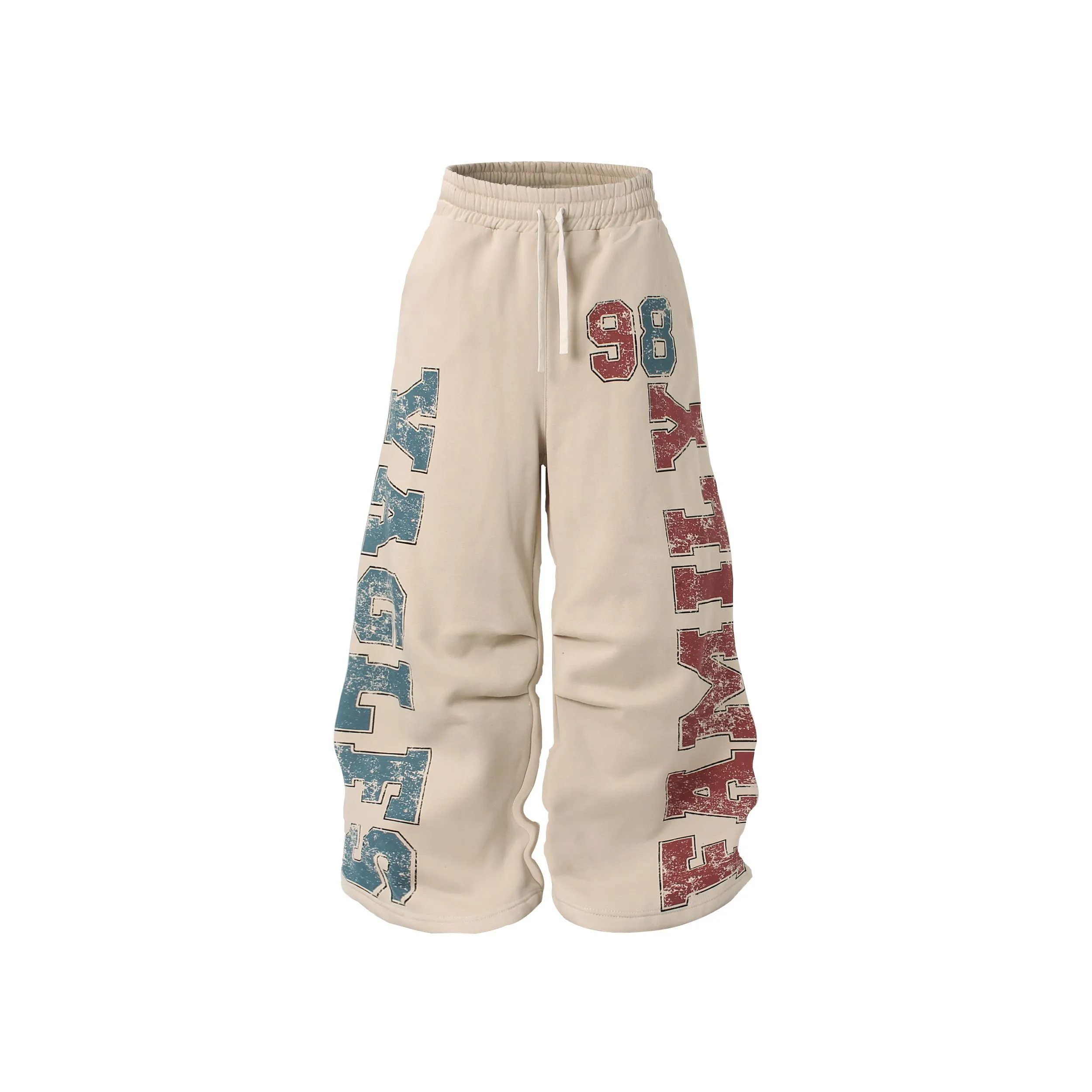 Omirad Fleece-Lined Family Letter Wide-Leg Sweatpants sold by Omirad