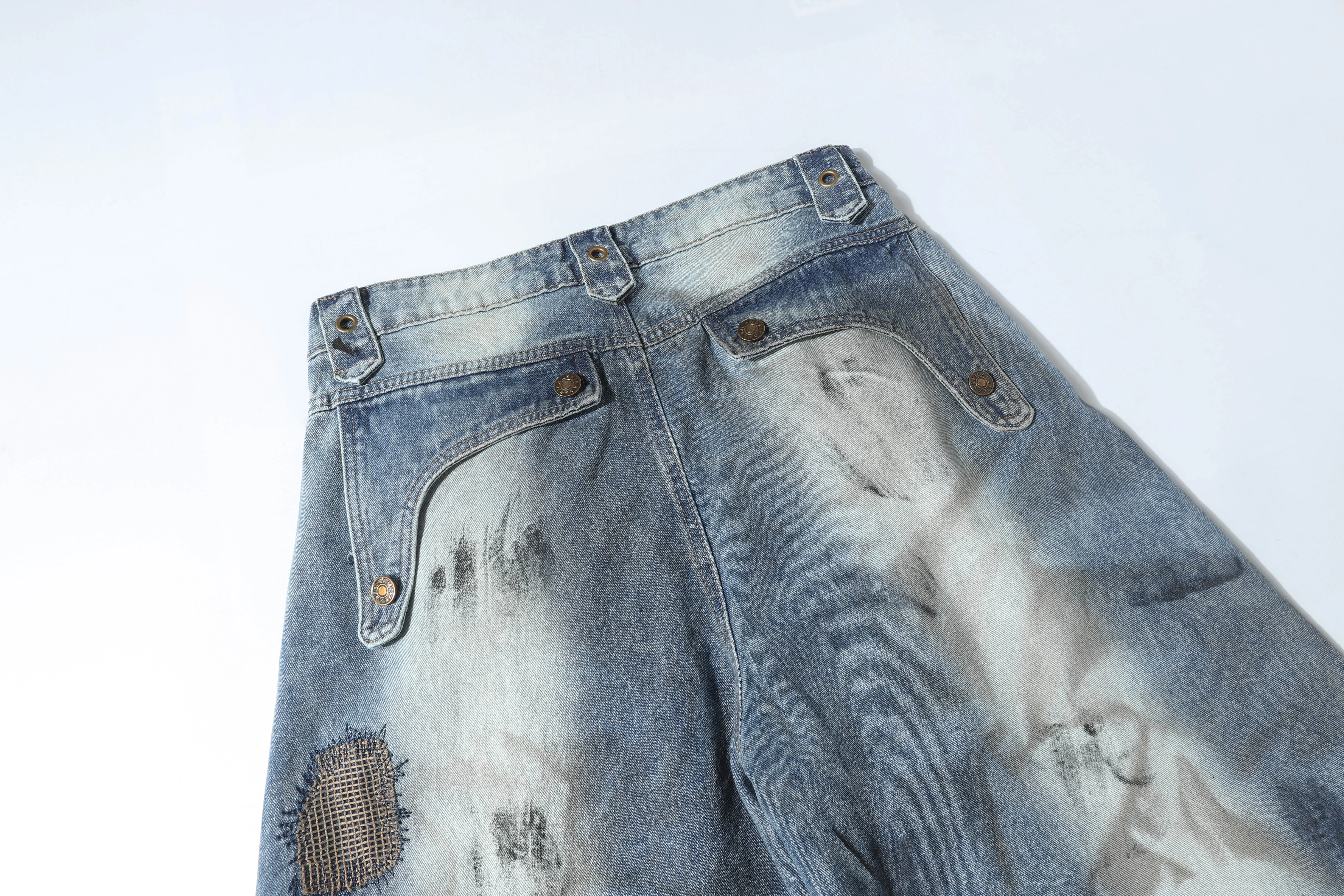 Omirad Distressed Patchwork Denim Pants sold by Omirad product image thumbnail 5