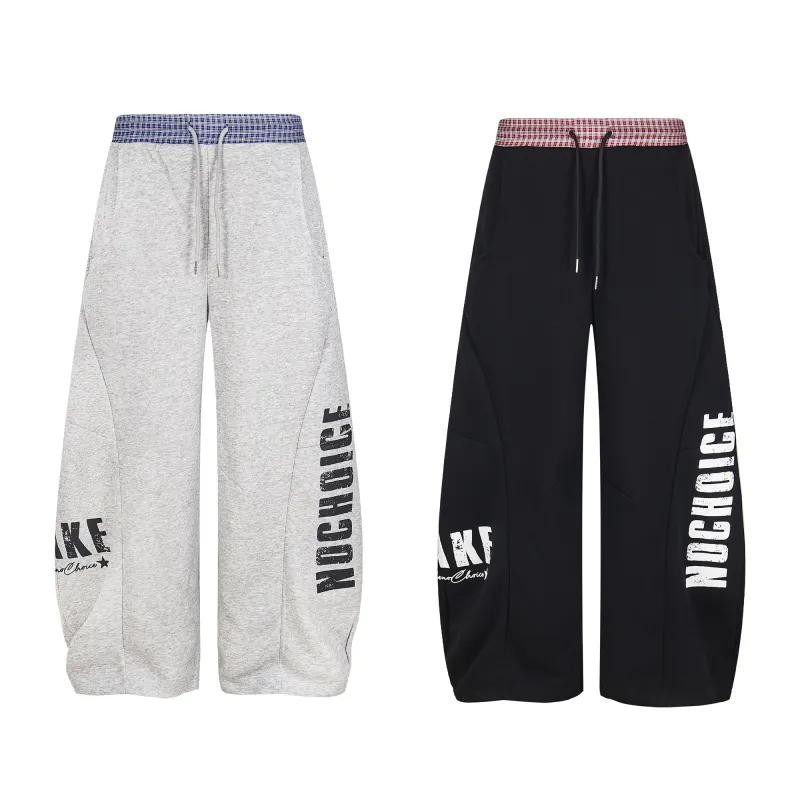 Omirad Double-Waist Checkered Print Track Pants made by Omirad