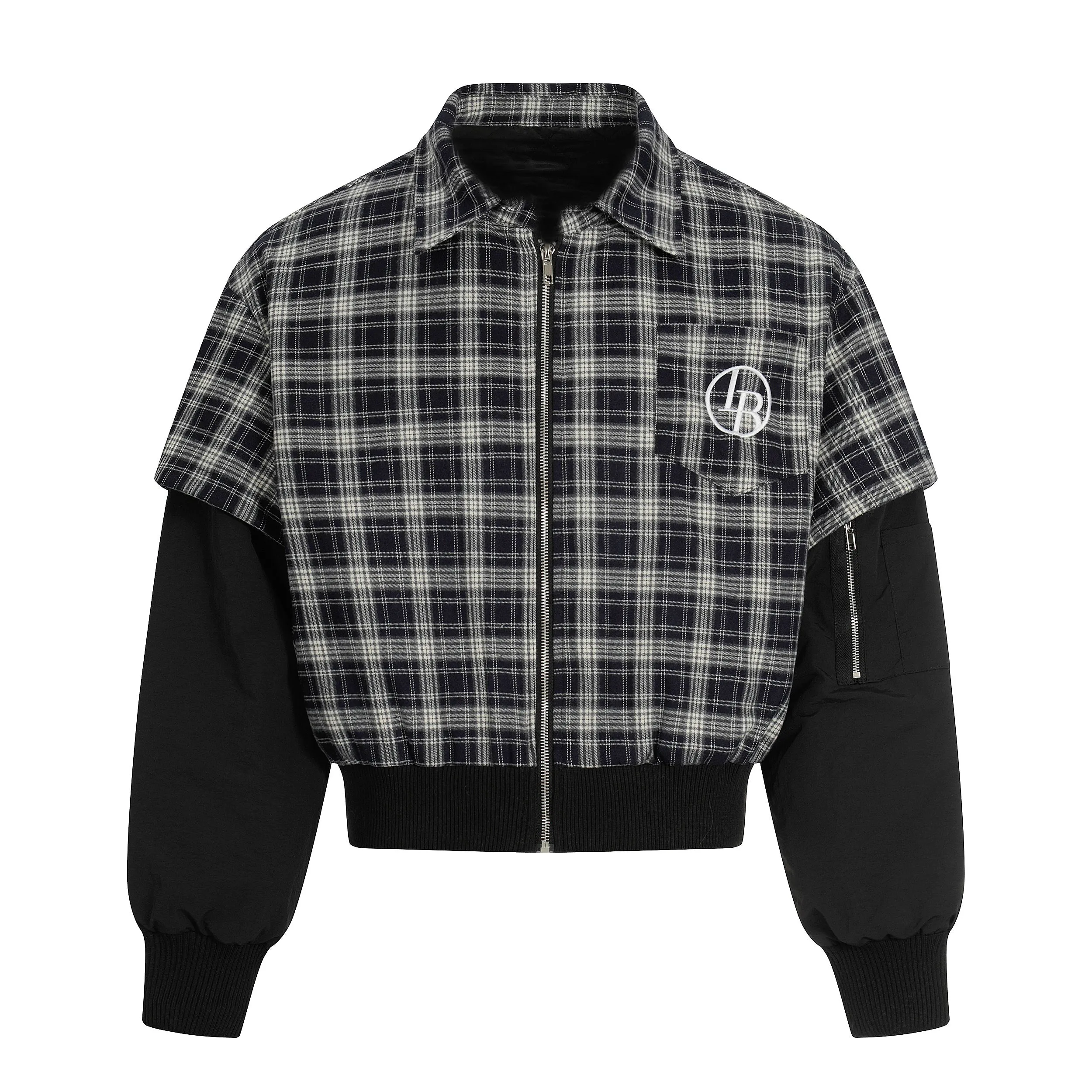 Omirad Plaid Hybrid Bomber Jacket sold by Omirad product image thumbnail 2