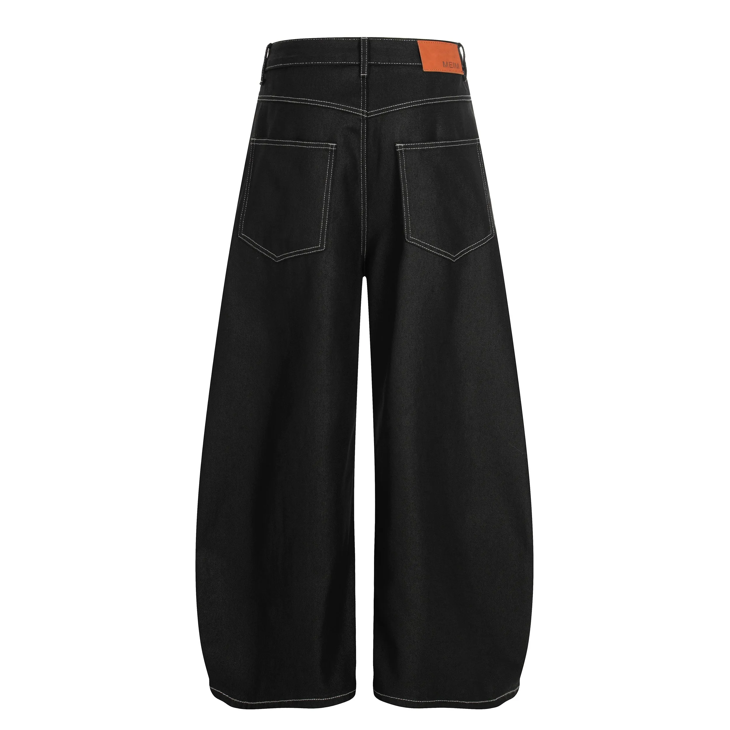 Omirad Printed Contrast Stitch Wide Denim Pants sold by Omirad product image thumbnail 4