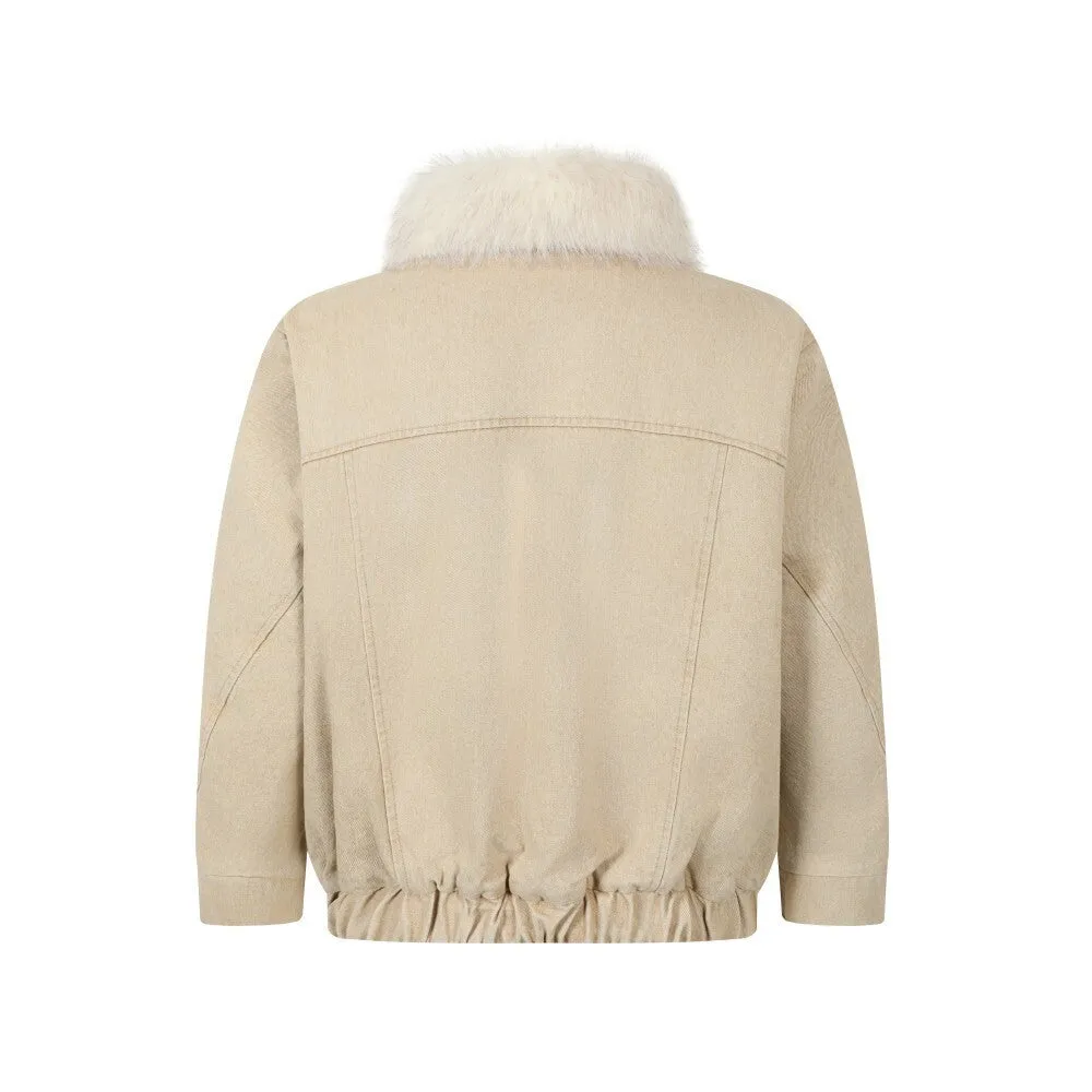 Omirad Faux Fur Collar Denim Jacket sold by Omirad product image thumbnail 3