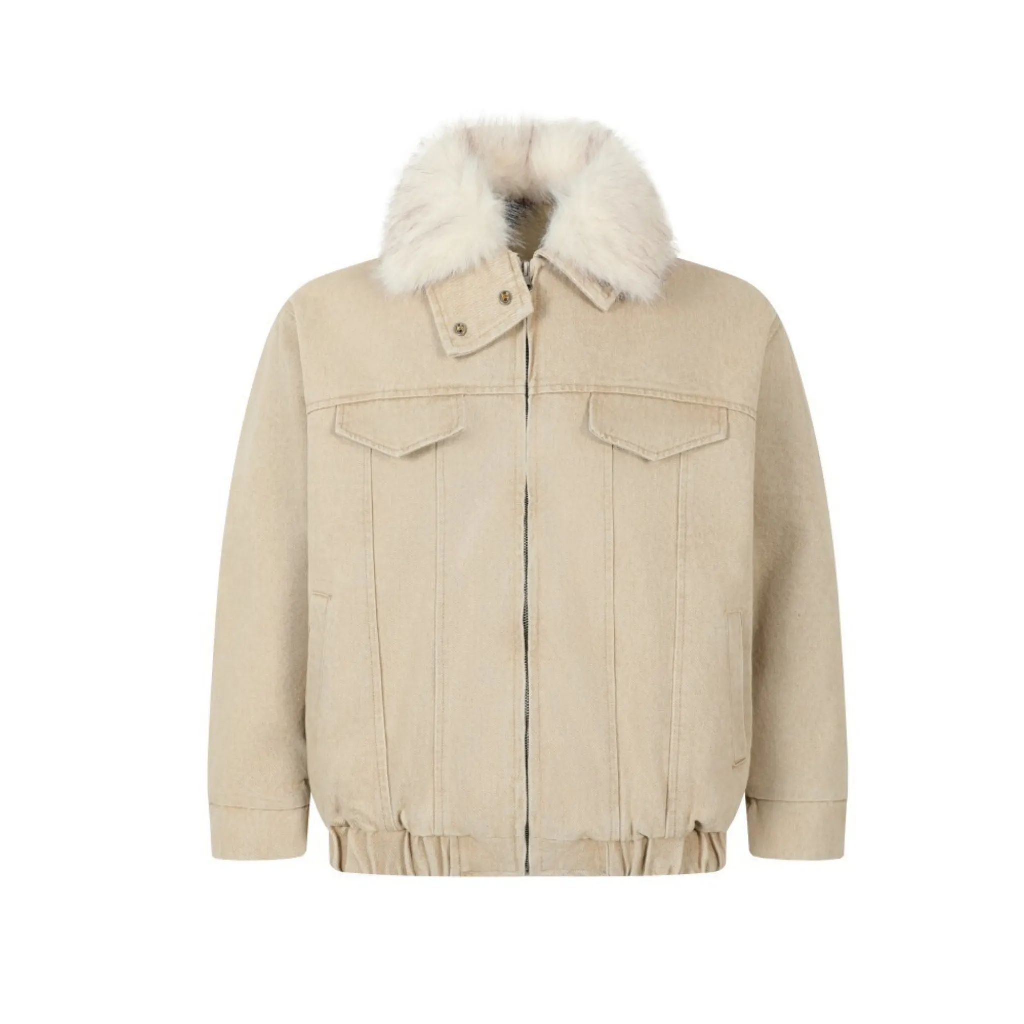 Omirad Faux Fur Collar Denim Jacket sold by Omirad product image thumbnail 2