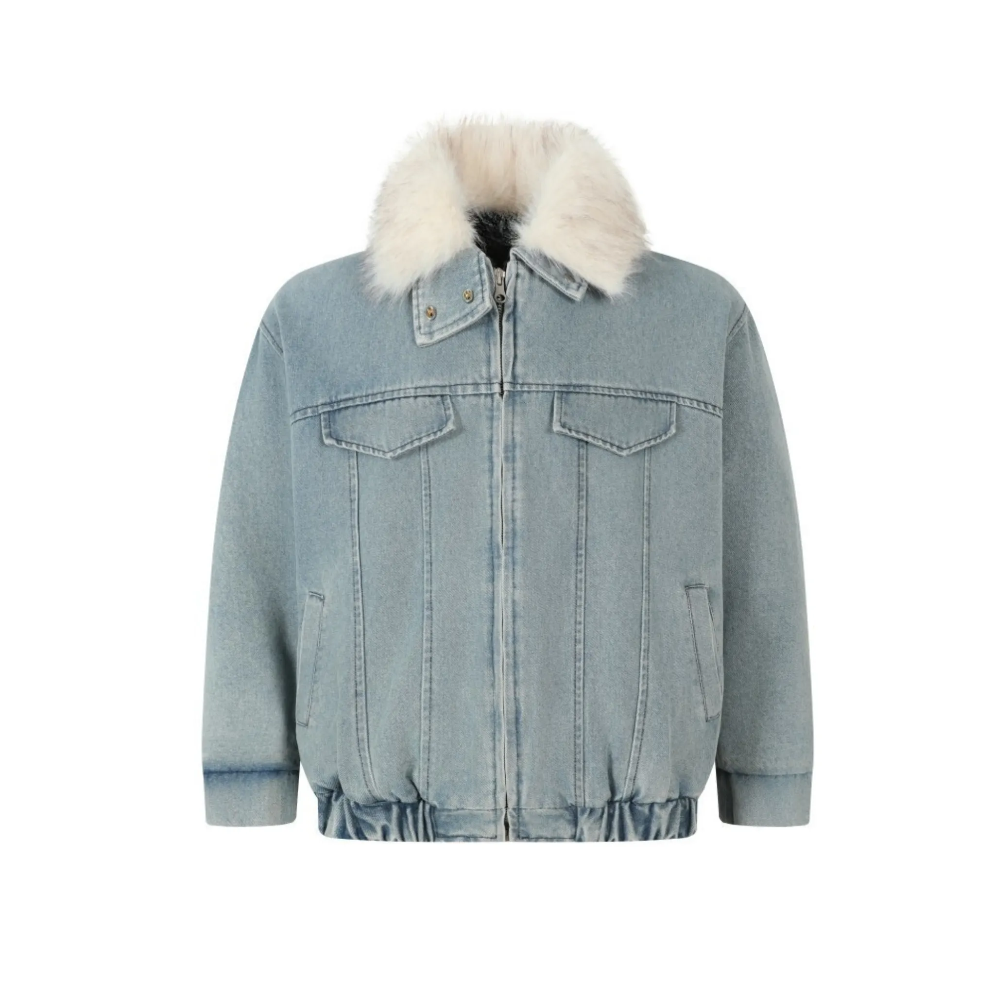 Omirad Faux Fur Collar Denim Jacket sold by Omirad product image thumbnail 5
