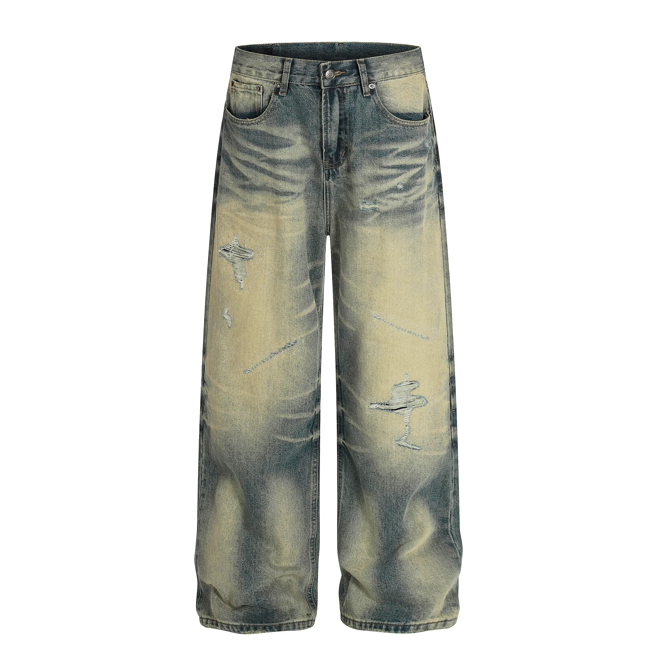 Omirad Vintage Washed Distressed Jeans sold by Omirad product image thumbnail 2