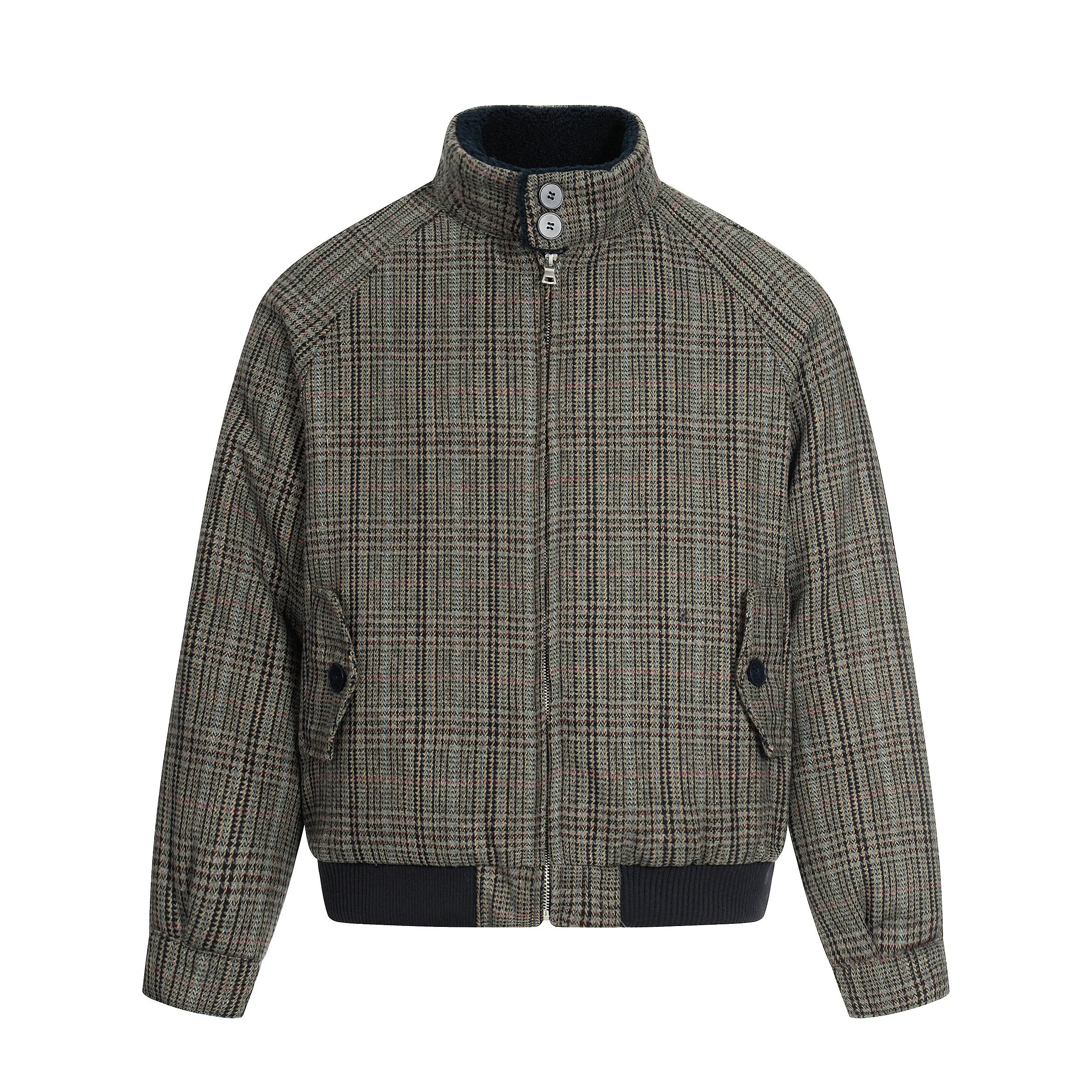 Omirad Vintage Check Wool Blend Bomber Jacket sold by Omirad product image thumbnail 2