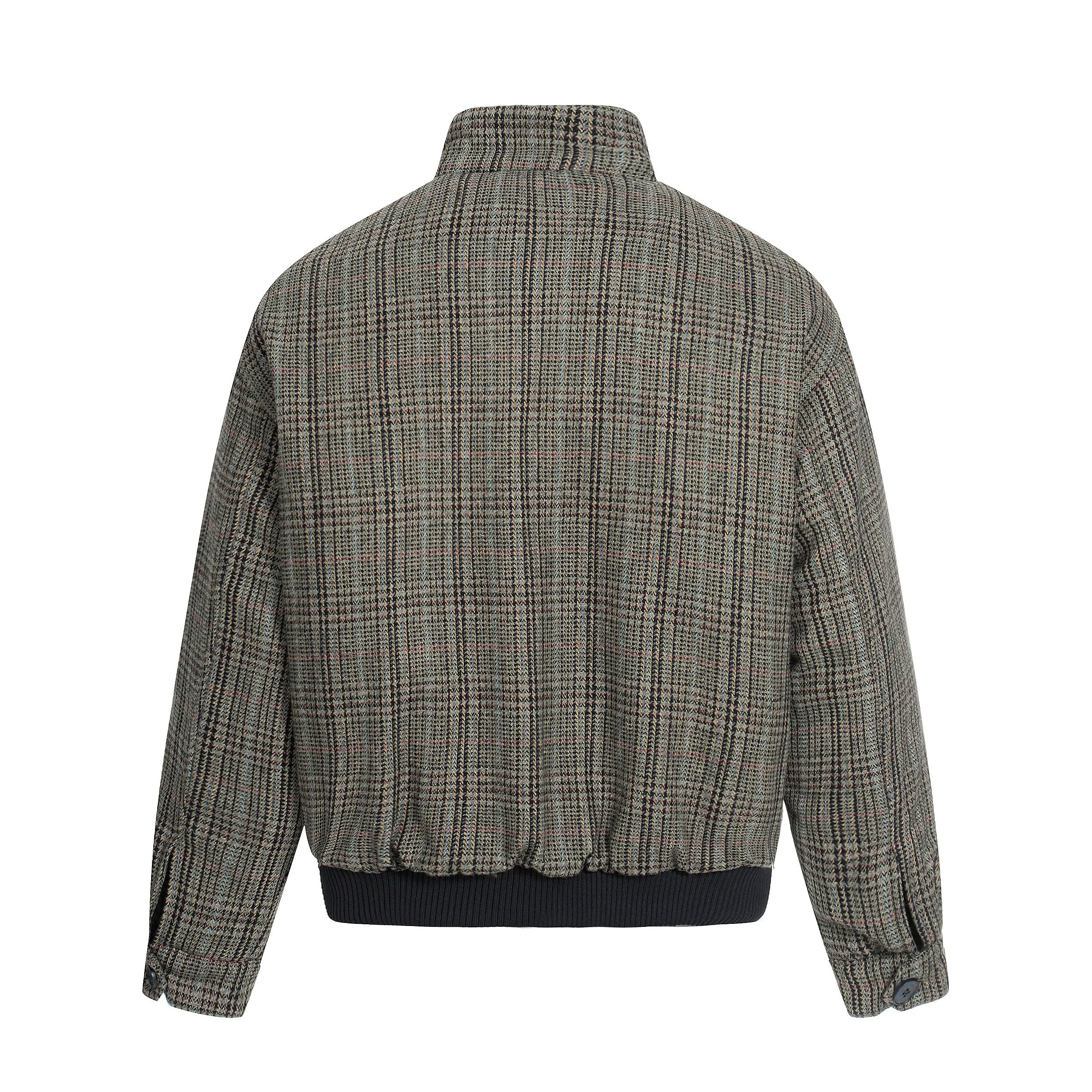Omirad Vintage Check Wool Blend Bomber Jacket sold by Omirad product image thumbnail 3