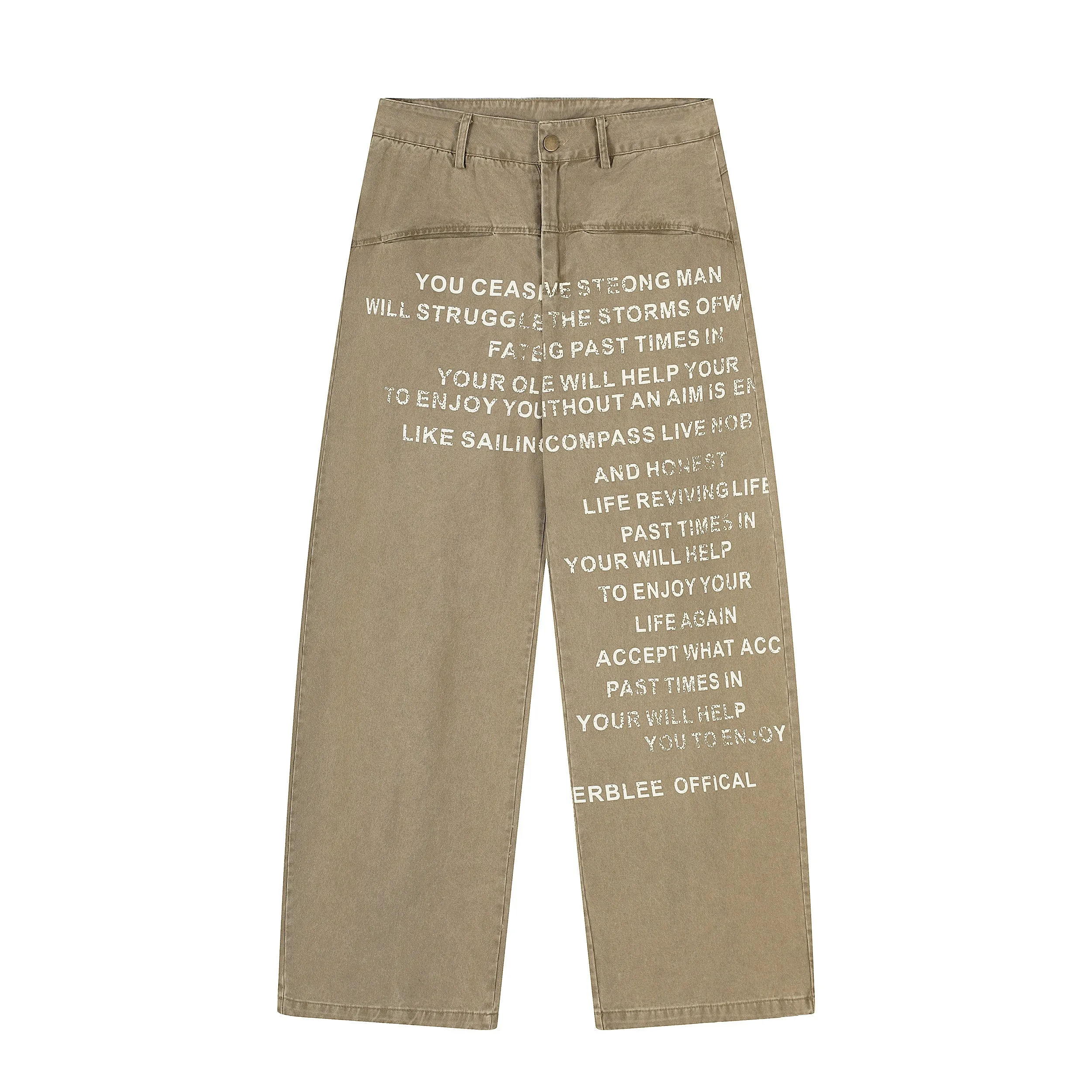 Omirad Text-Print Vintage Wide-Leg Pants sold by Omirad product image thumbnail 2