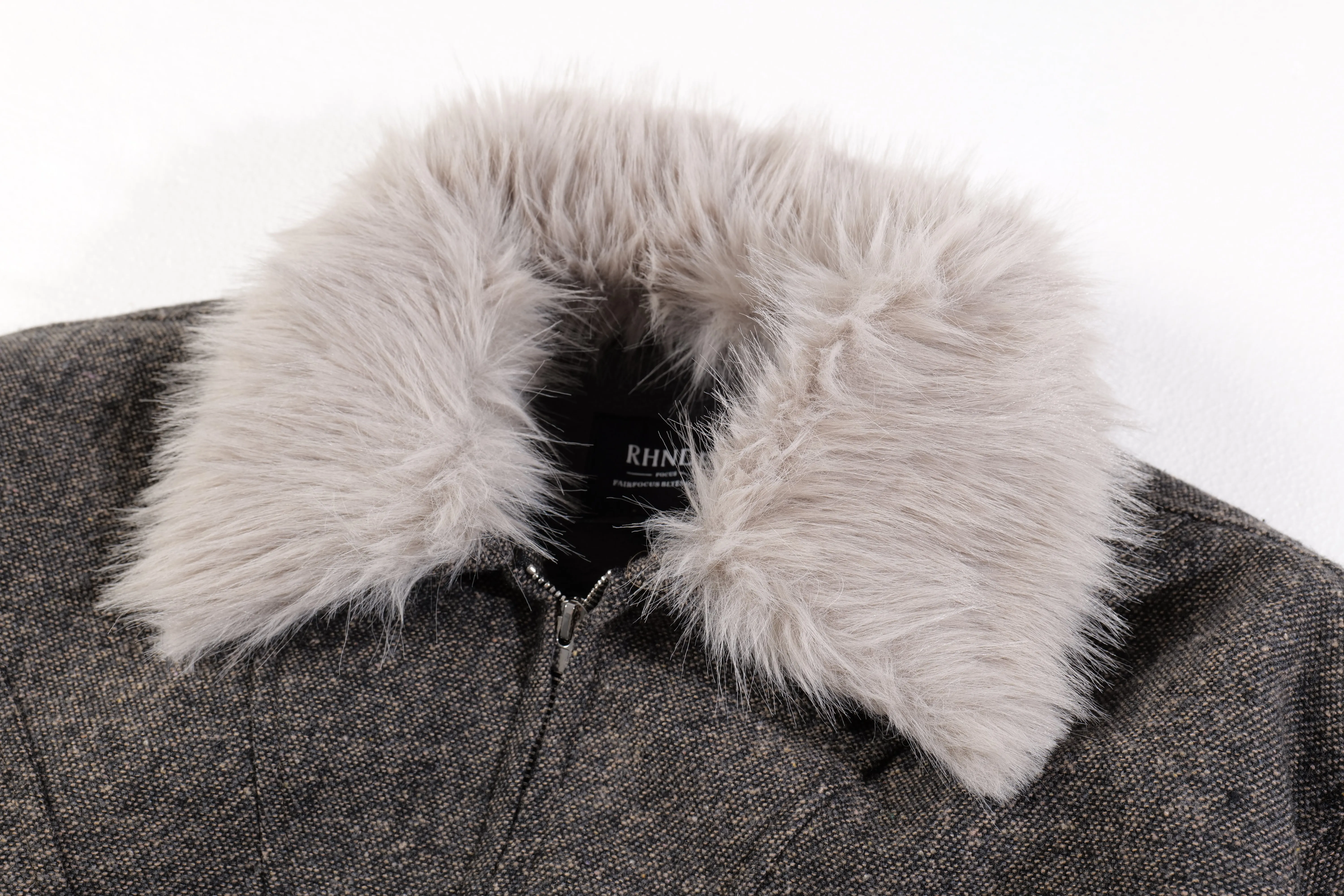 Omirad Faux-Fur Collar Wool-Blend Jacket sold by Omirad product image thumbnail 5