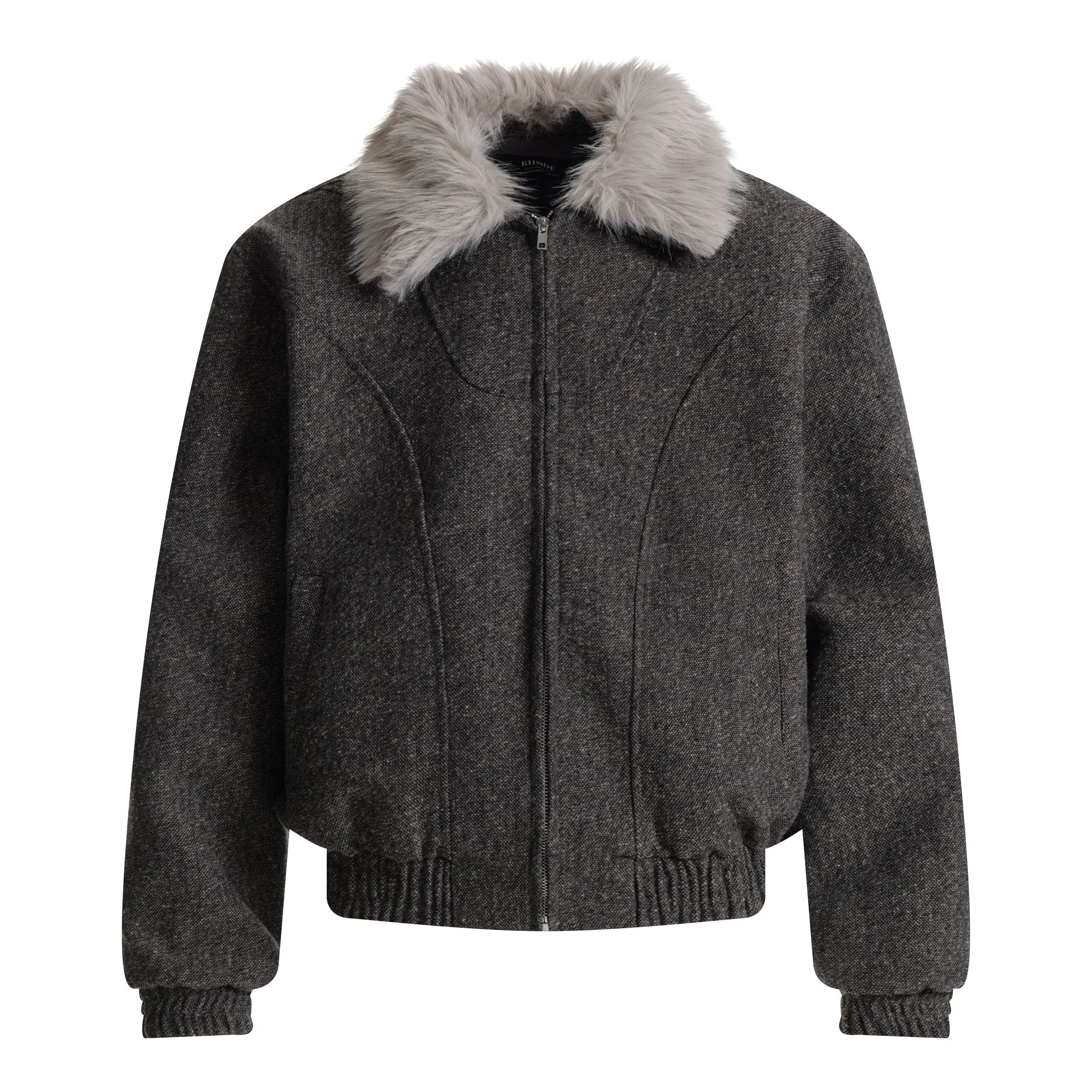 Omirad Faux-Fur Collar Wool-Blend Jacket sold by Omirad product image thumbnail 2
