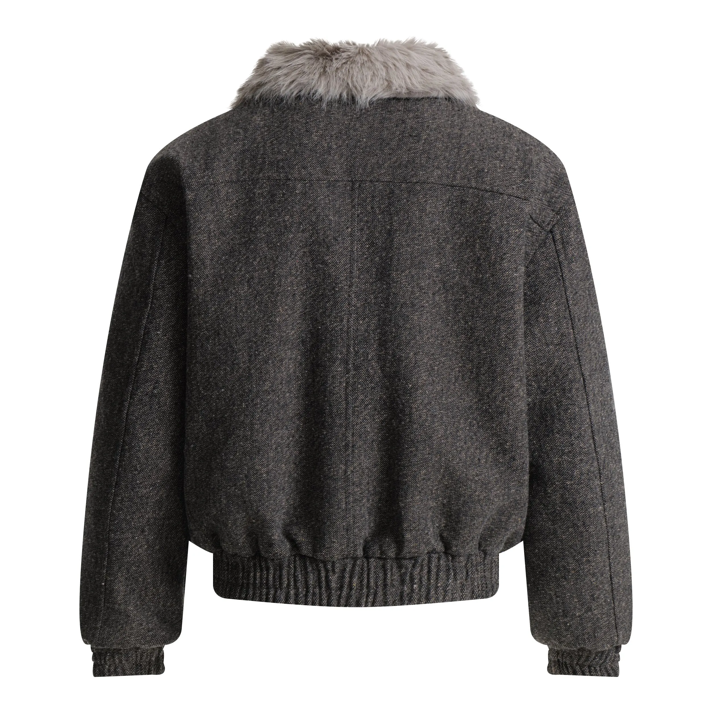 Omirad Faux-Fur Collar Wool-Blend Jacket sold by Omirad product image thumbnail 4