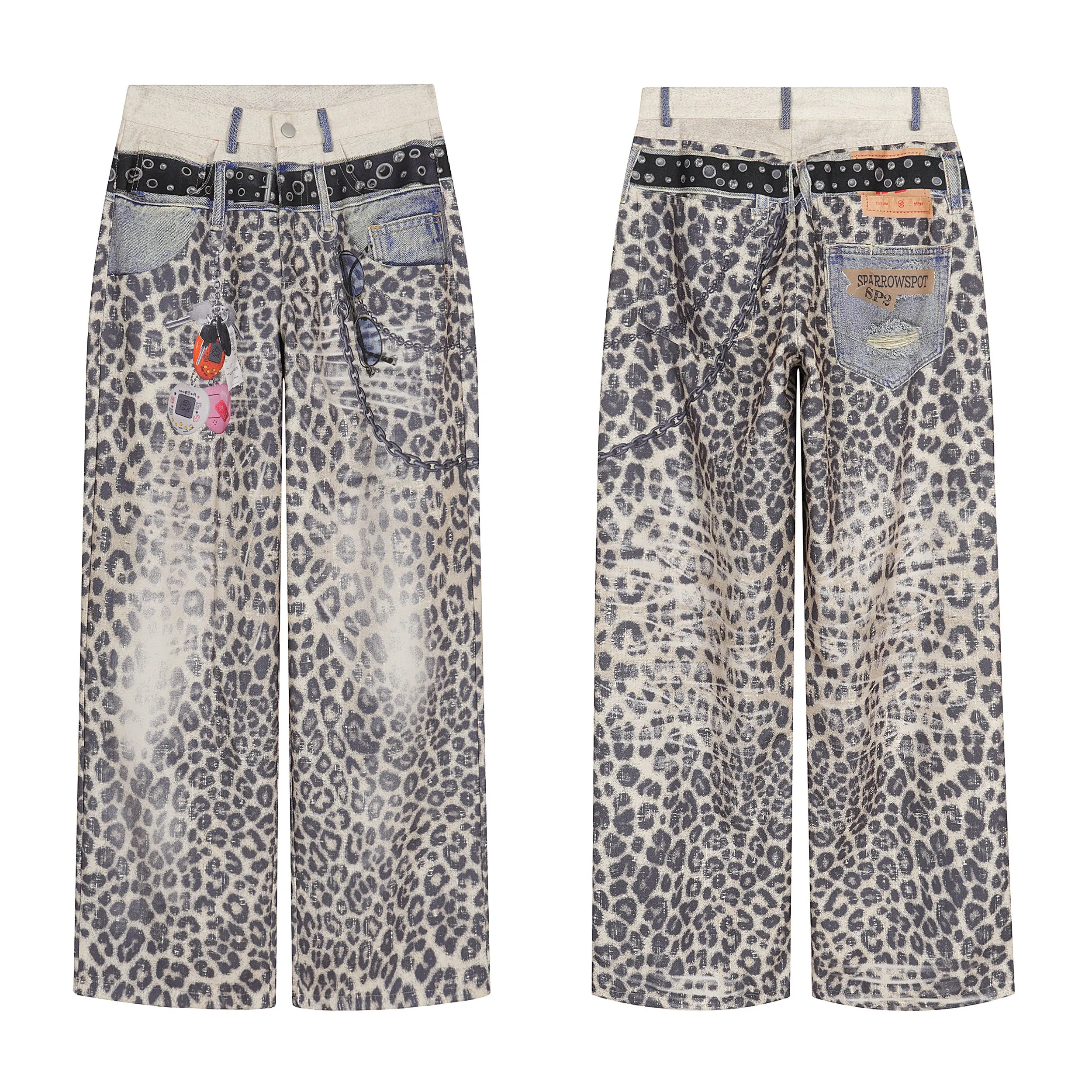 Omirad Leopard Patchwork Mesh Pants sold by Omirad