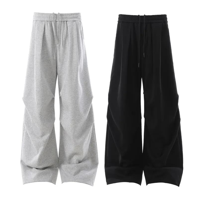 Omirad Sculpted Pleat Wide-Leg Sweatpants made by Omirad