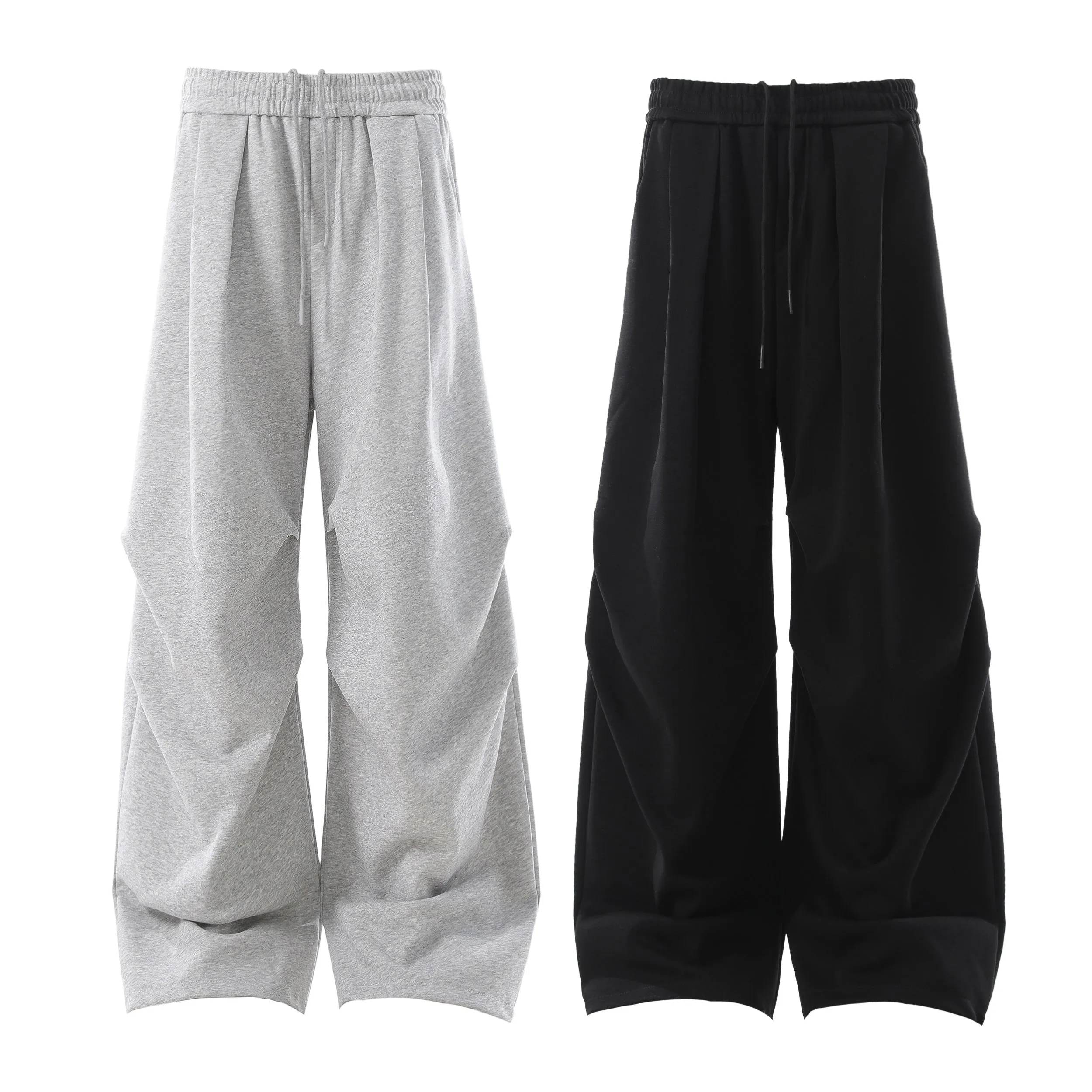 Omirad Sculpted Pleat Wide-Leg Sweatpants sold by Omirad