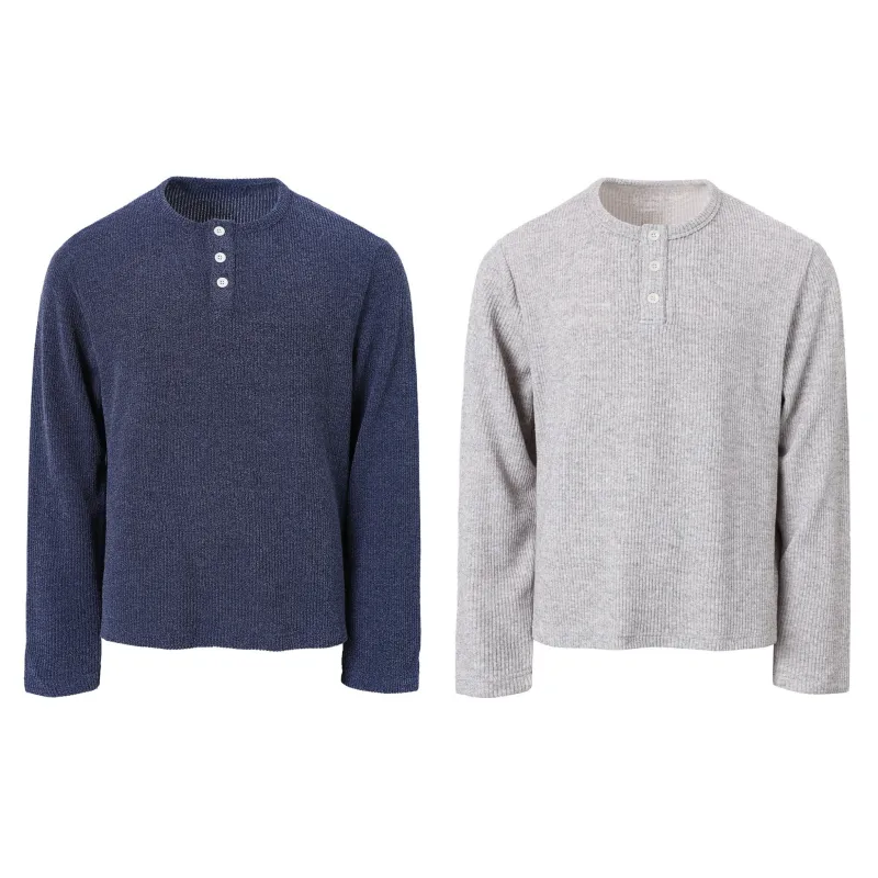 Omirad Ribbed Henley Long-Sleeve Tee made by Omirad