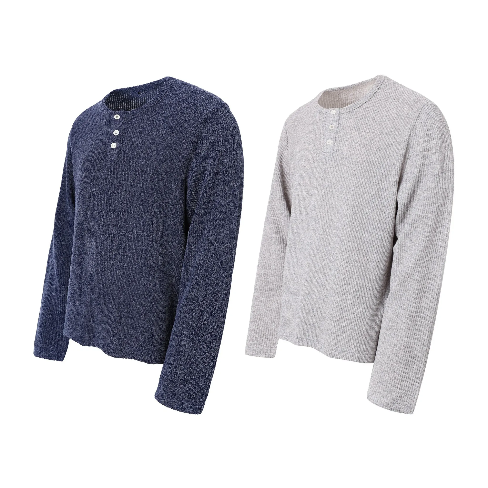 Omirad Ribbed Henley Long-Sleeve Tee sold by Omirad product image thumbnail 2