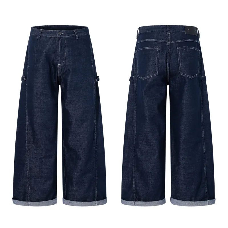 Omirad Utility Cuffed Wide-Leg Denim made by Omirad