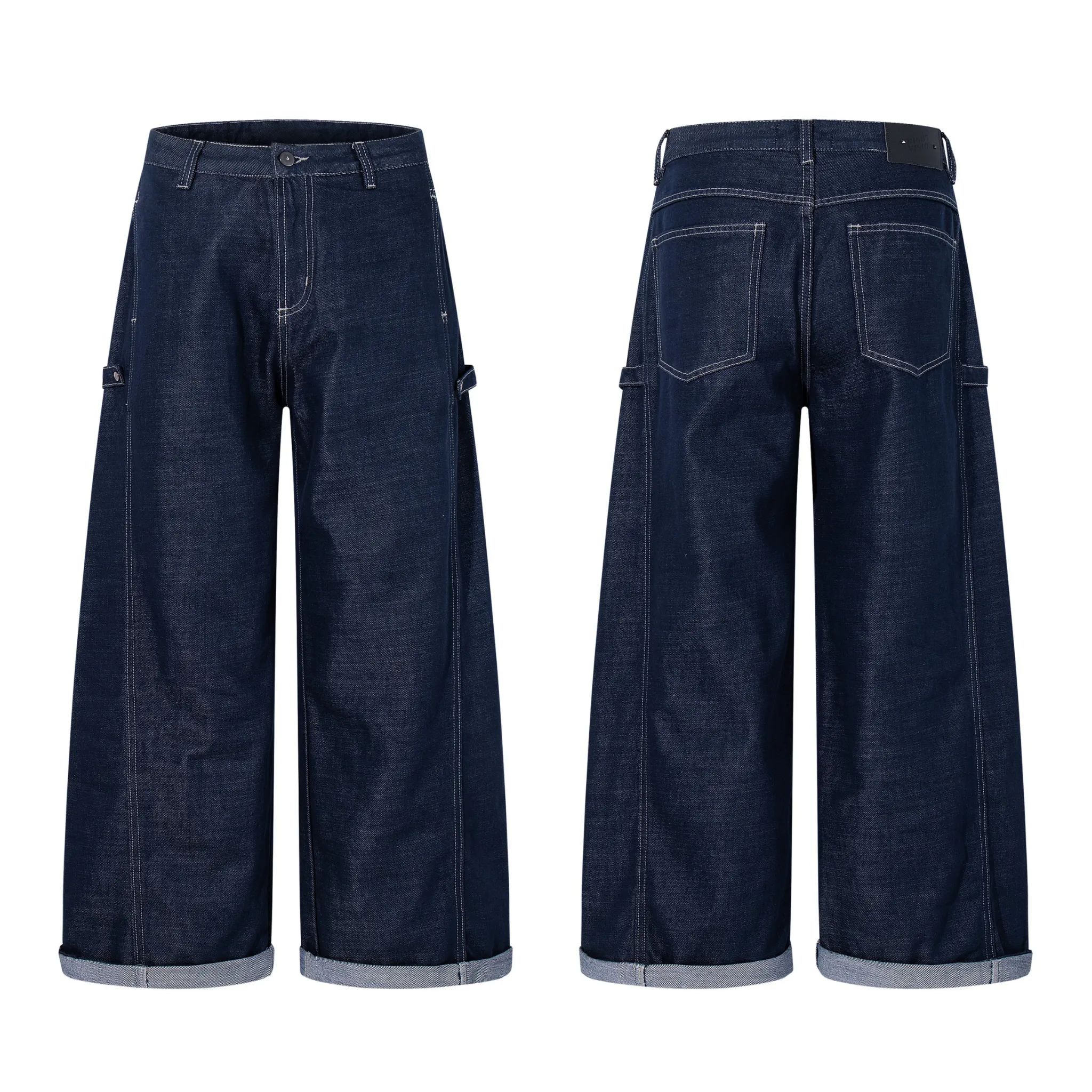 Omirad Utility Cuffed Wide-Leg Denim sold by Omirad
