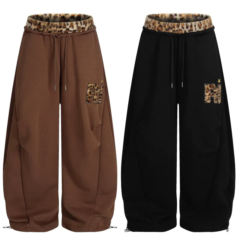 Omirad Leopard Trim Patch Sweatpants made by Omirad