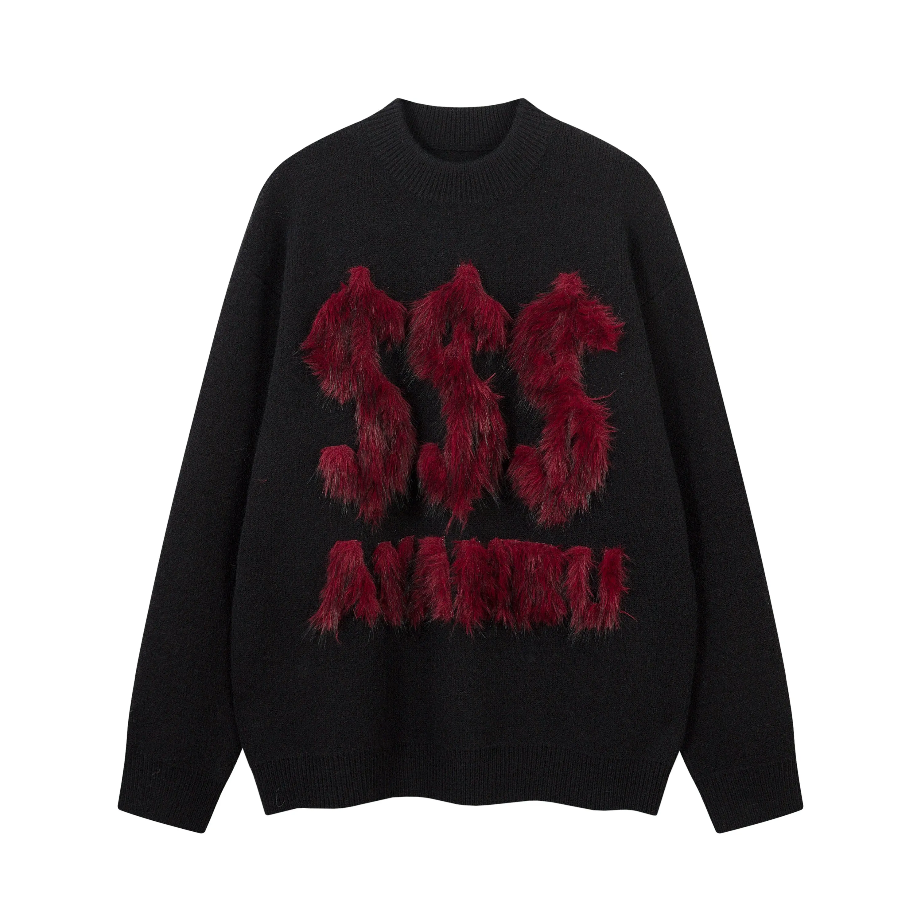 Omirad Furry Lettering Knit Sweater sold by Omirad