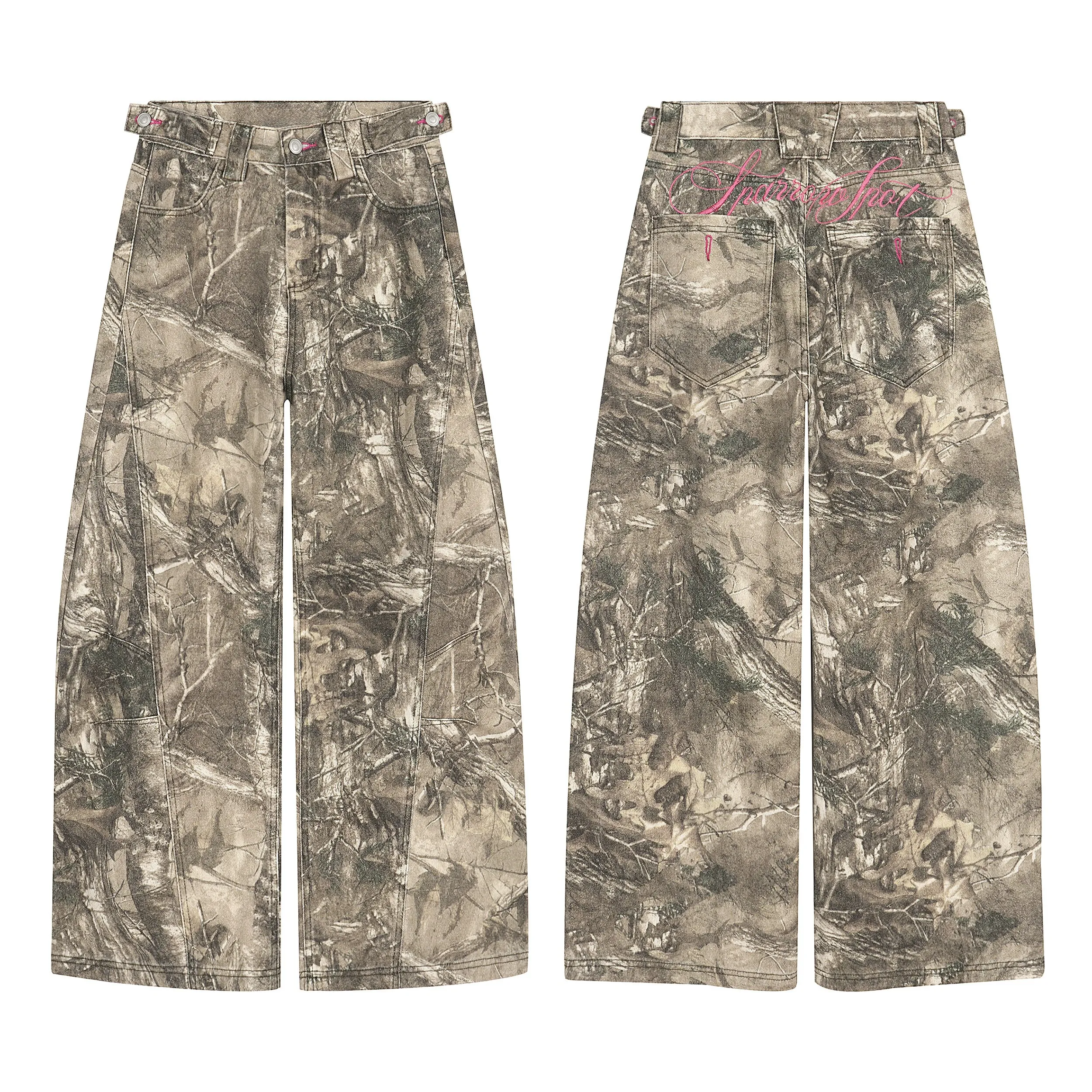 Omirad Forest Camo Wide-Leg Pants sold by Omirad