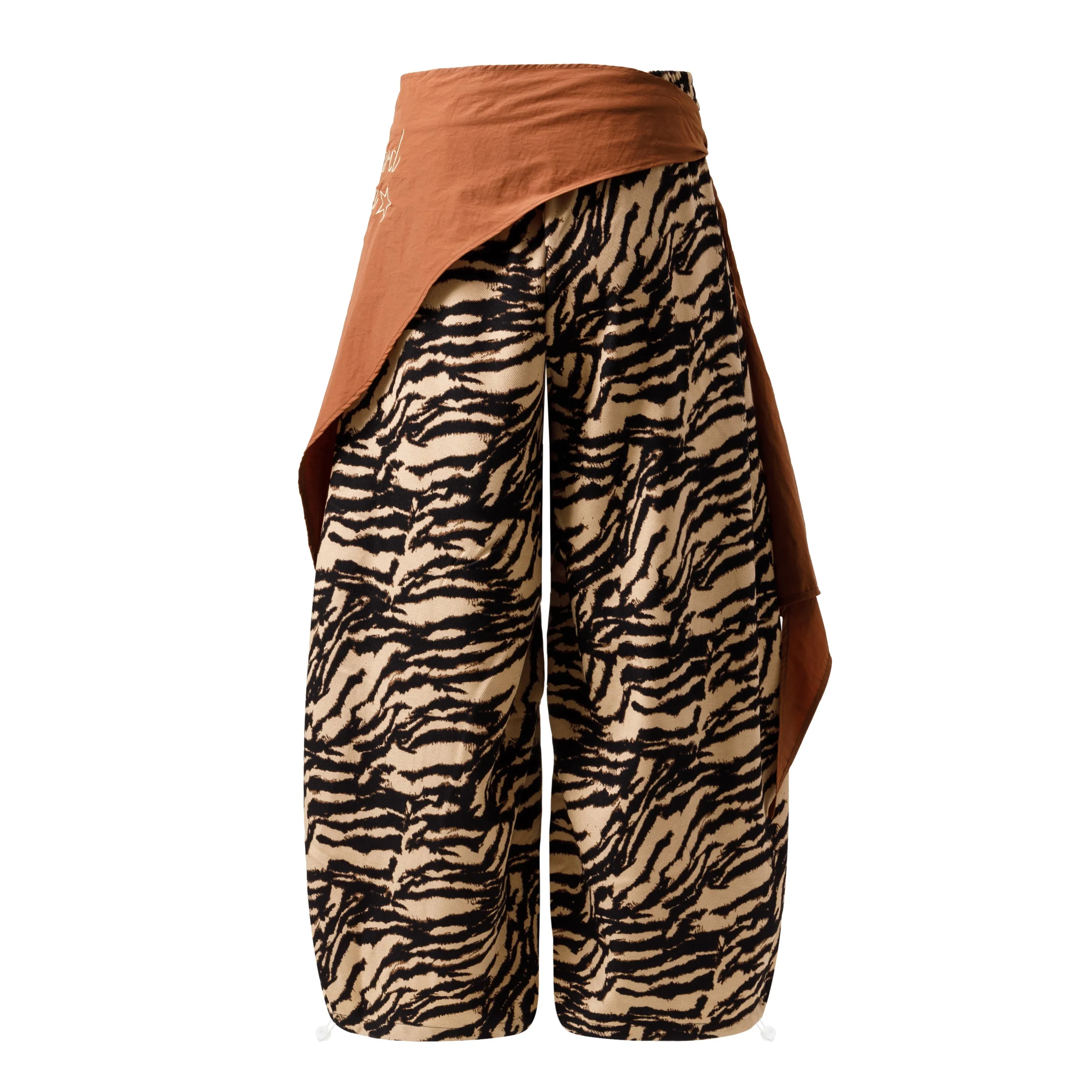 Omirad Zebra Wrap Panel Wide-Leg Mesh Pants sold by Omirad product image thumbnail 4