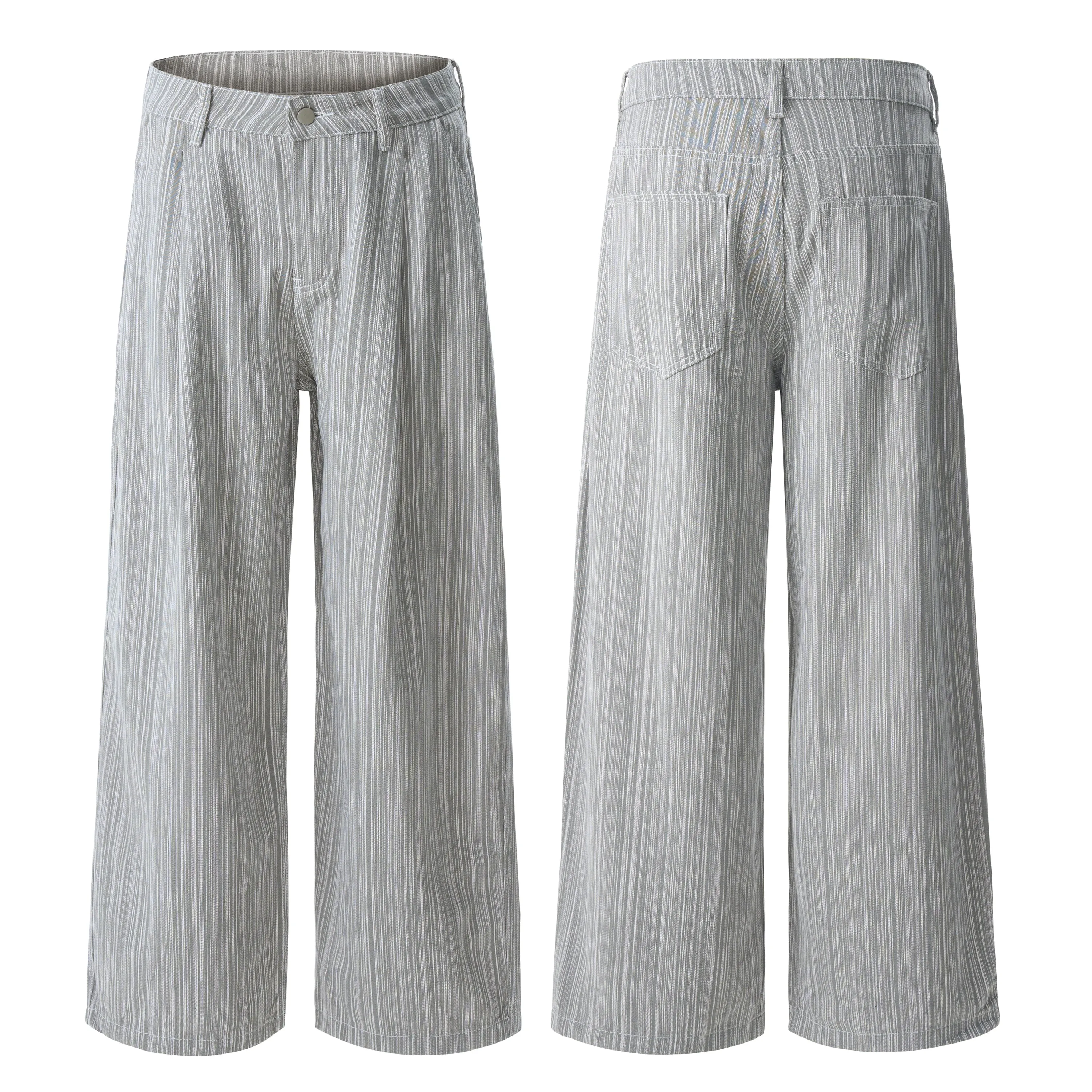 Omirad Striped Relaxed Wide-Leg Pants sold by Omirad
