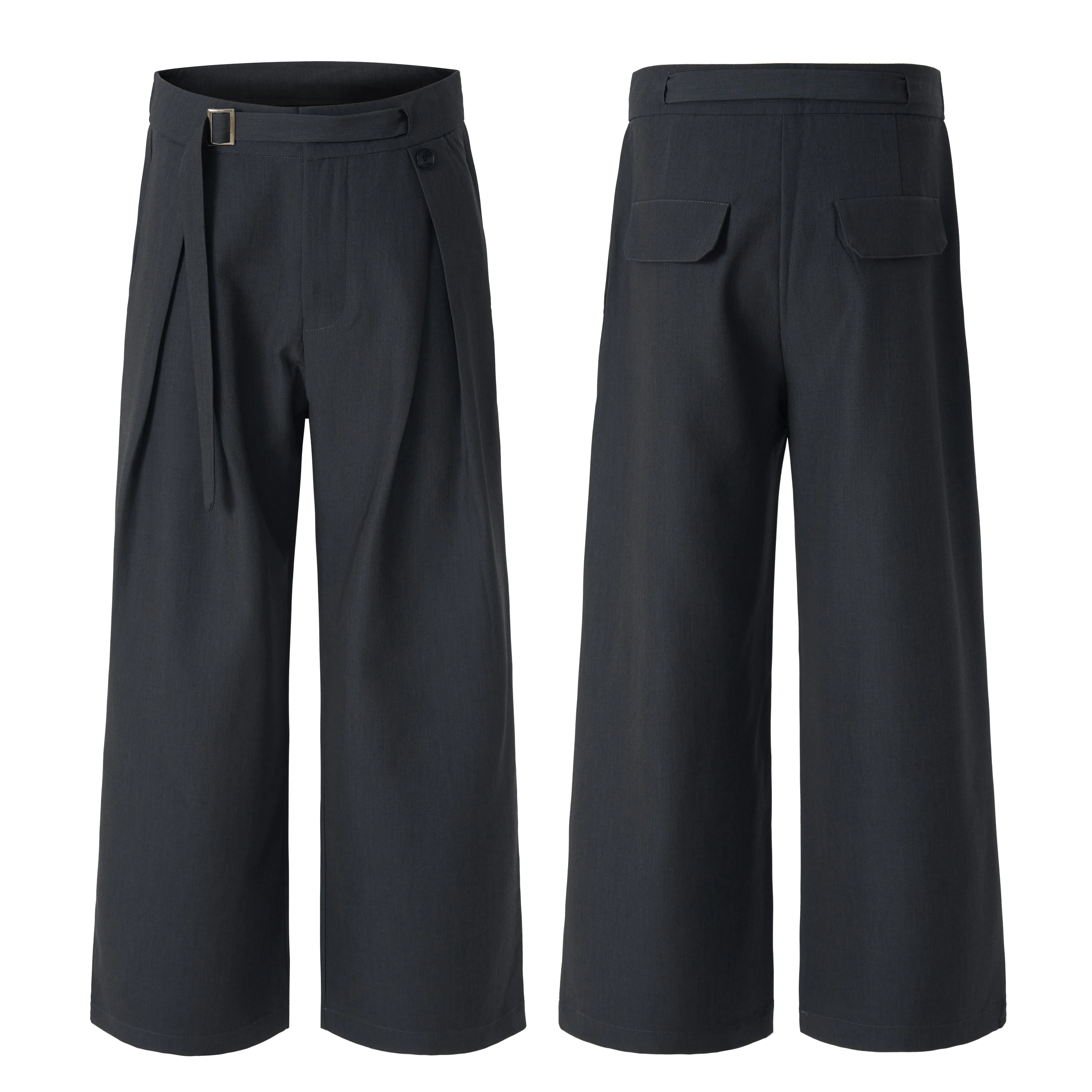 Omirad Buckle-Wrap Wide-Leg Trousers sold by Omirad product image thumbnail 3