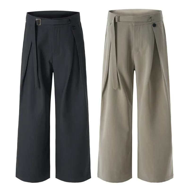 Omirad Buckle-Wrap Wide-Leg Trousers made by Omirad